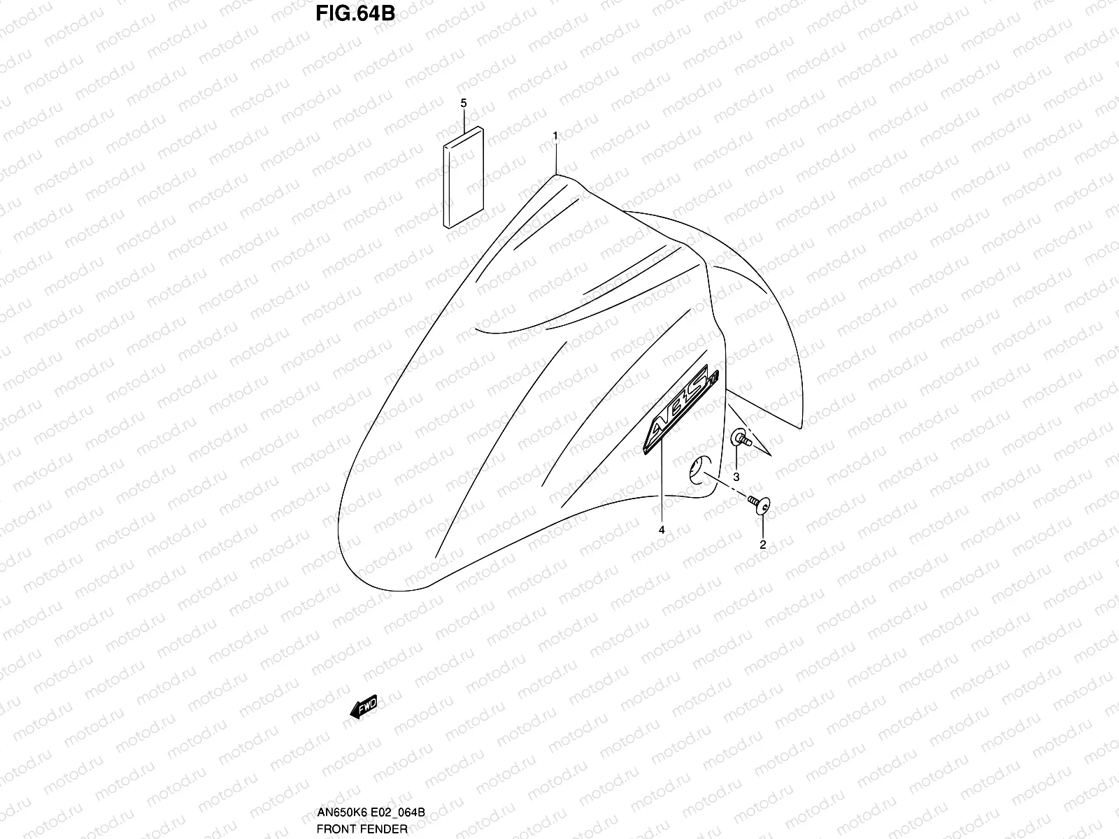 64B - FRONT FENDER (MODEL K8)