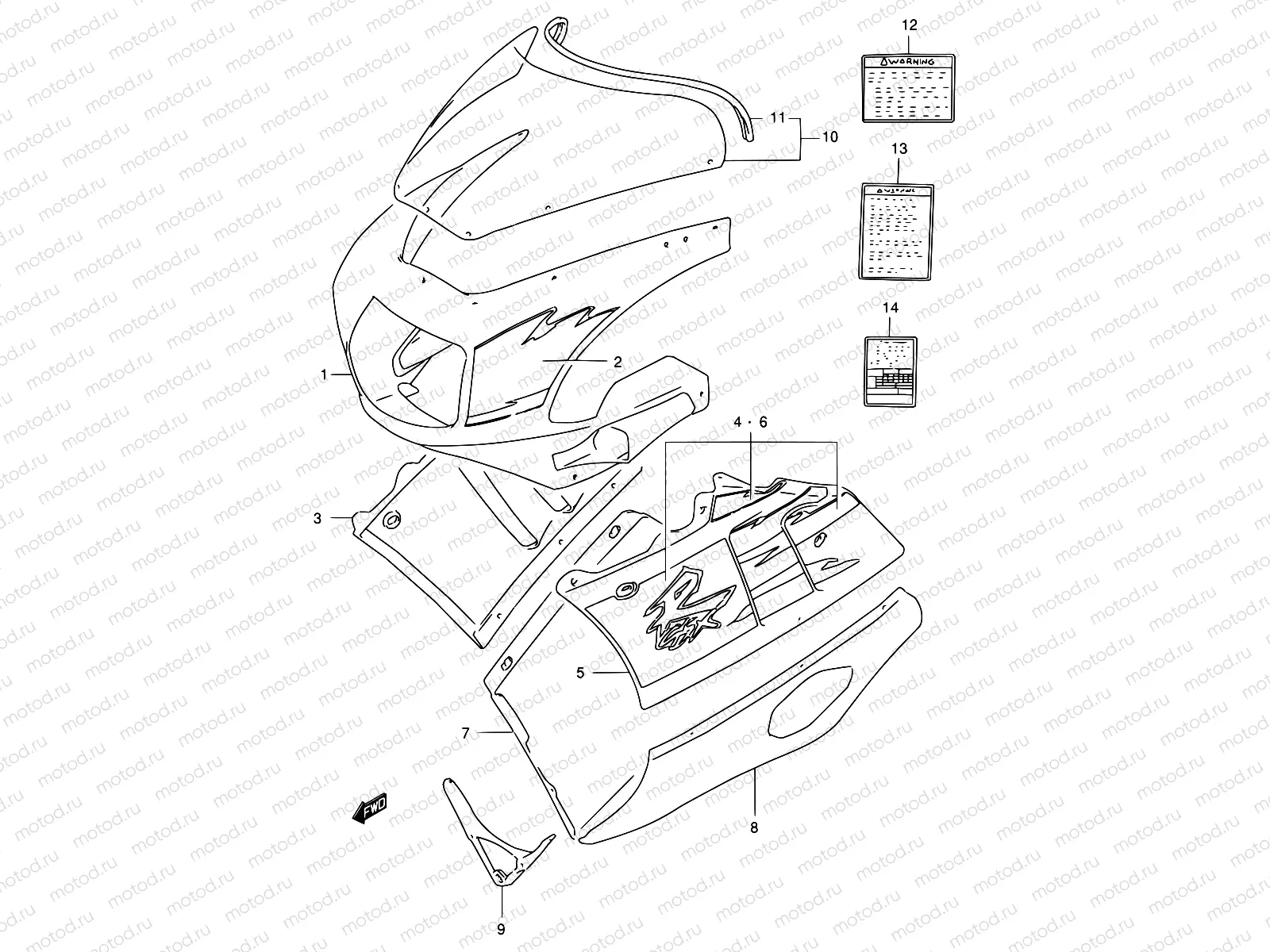65 - COWLING BODY (MODEL P 1TU)