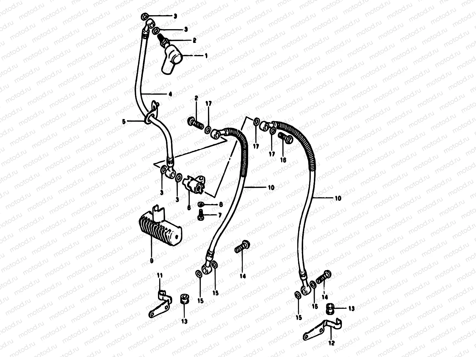 65 - FRONT BRAKE HOSE (MODEL X)