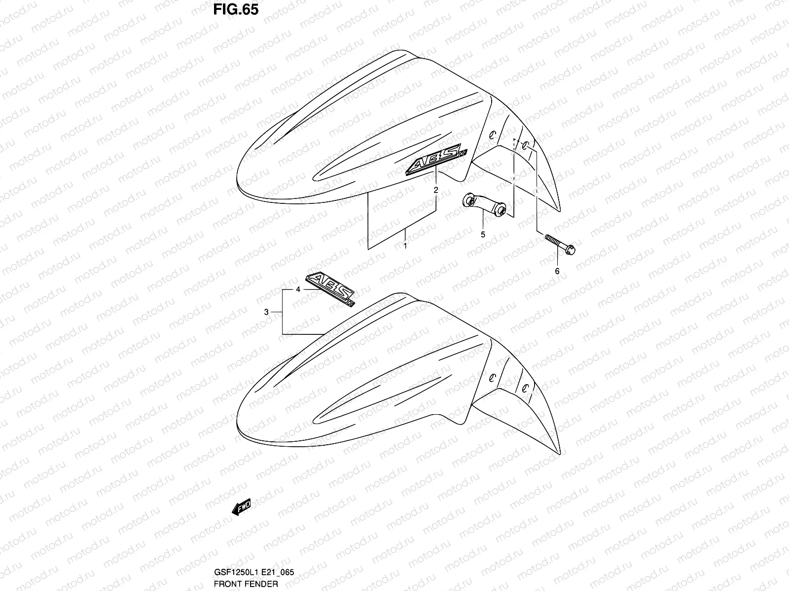 65 - FRONT FENDER (GSF1250AL1 E24)