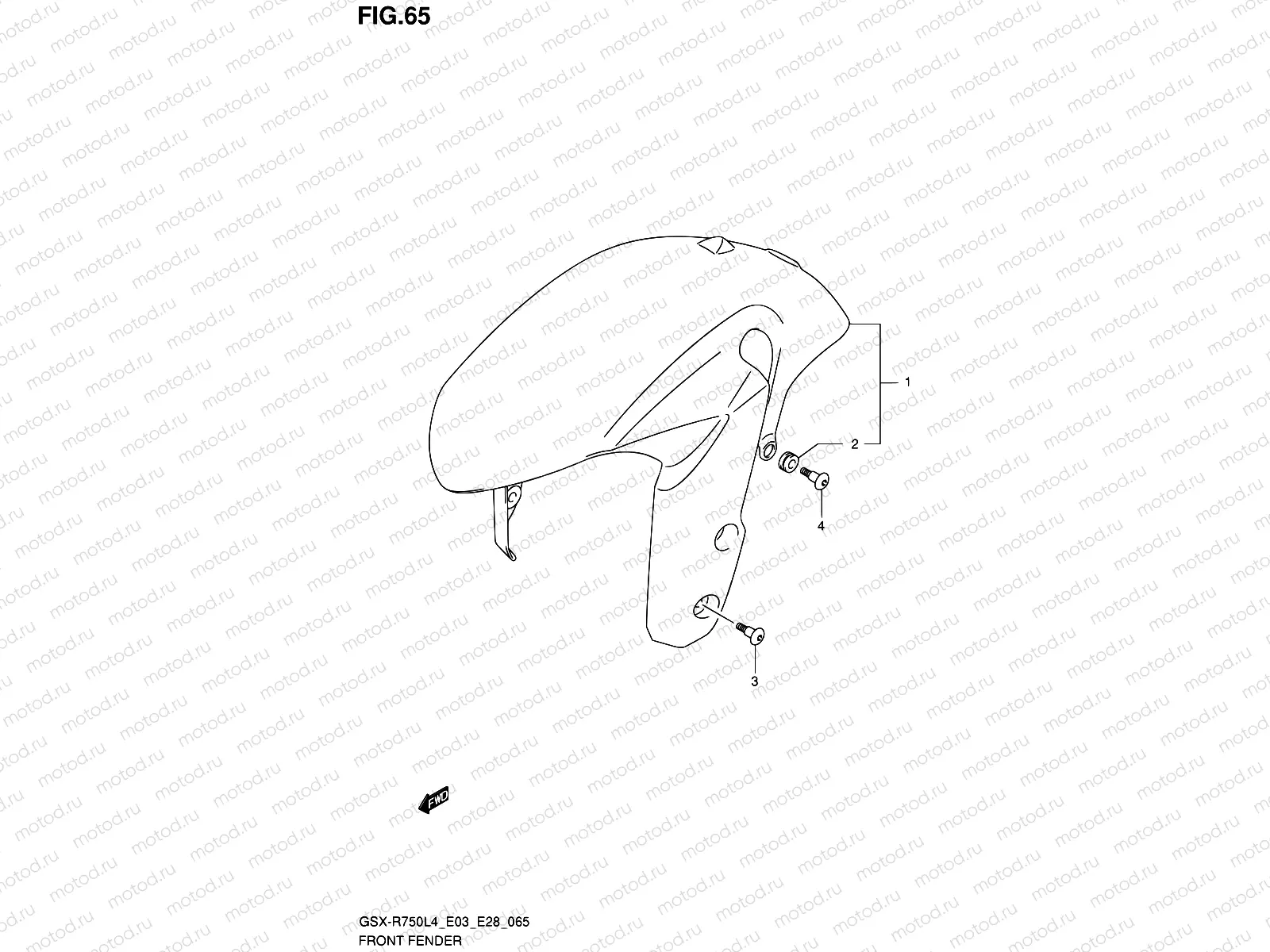 65 - FRONT FENDER (GSX-R750L4 E33)