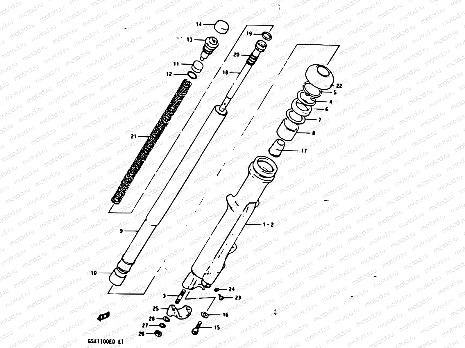 65 - FRONT FORK (GSX1100Z/D/XD)