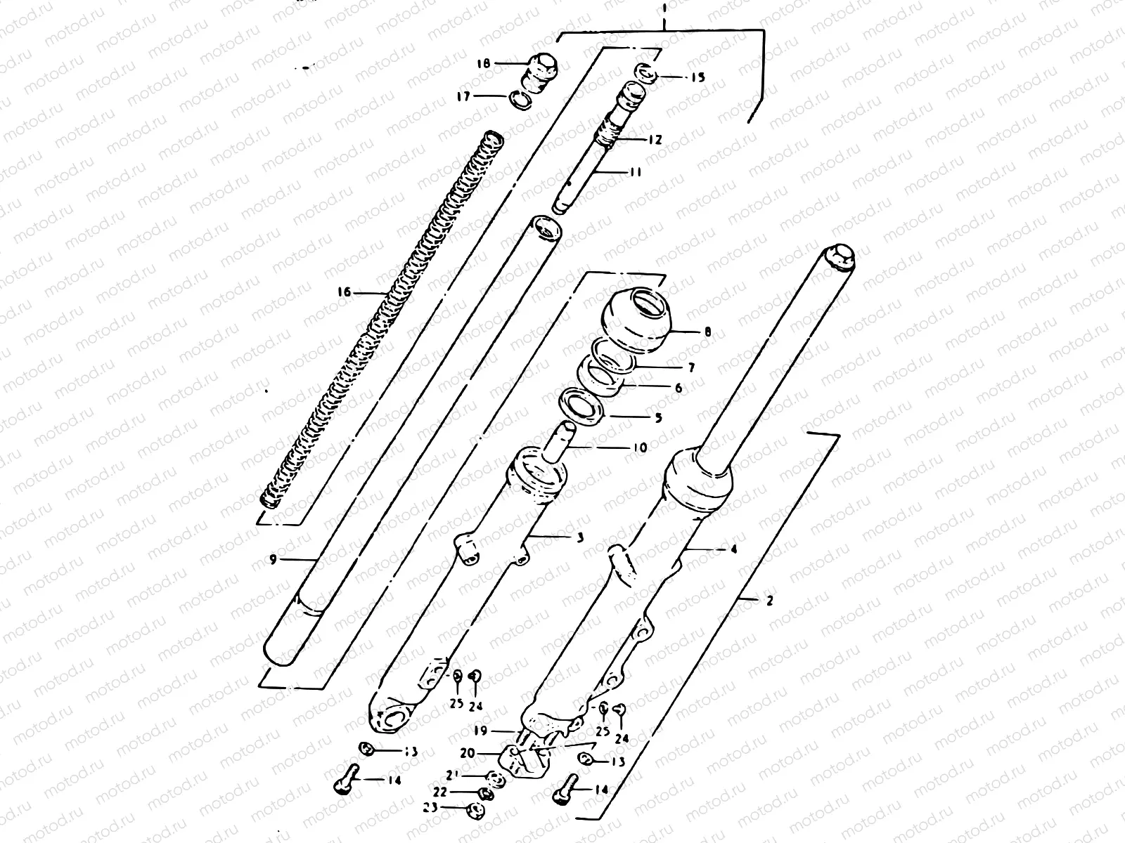 65 - FRONT FORK (GSX400ST:~F.NO. 500305/ET, EX)