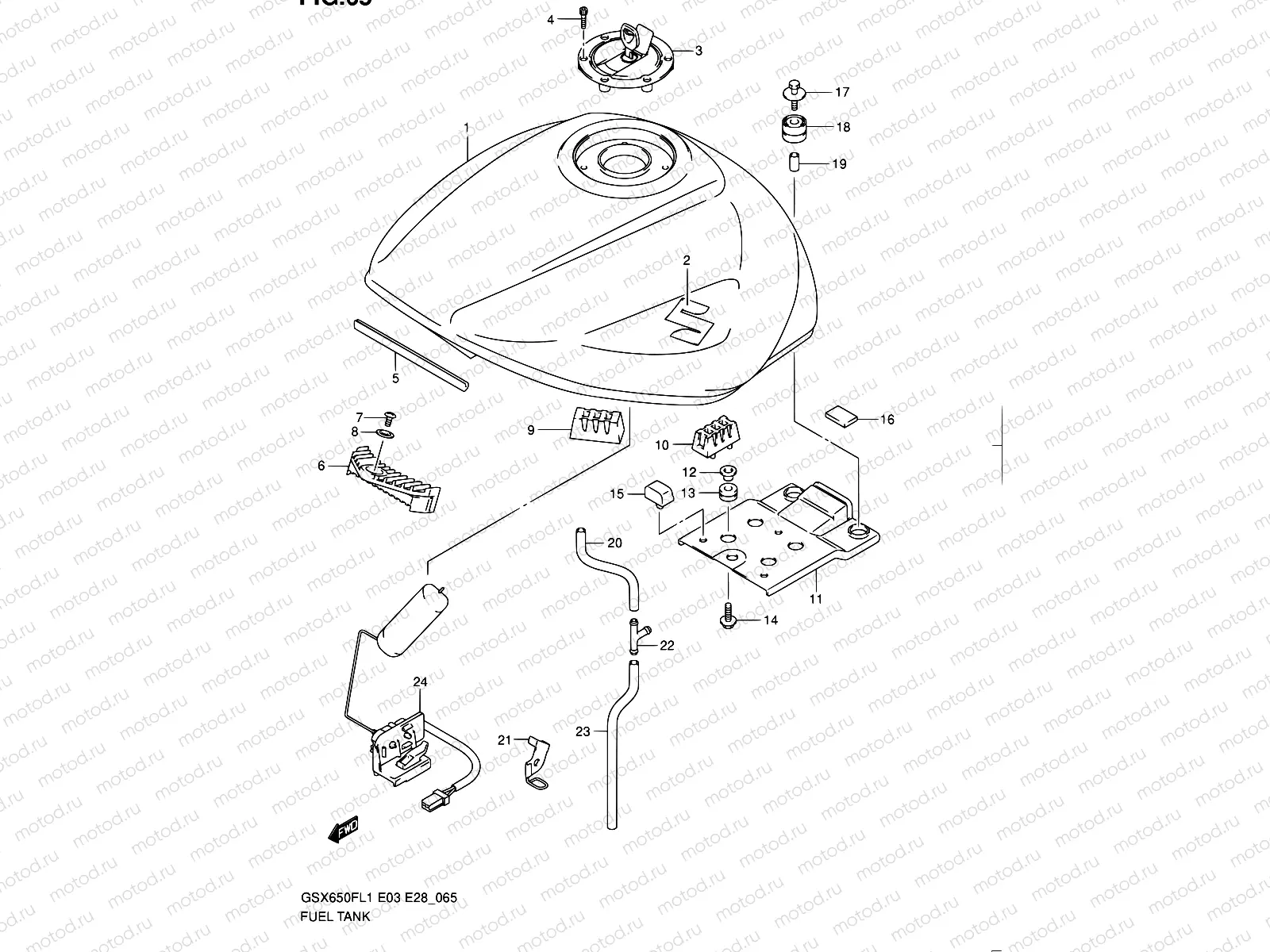 65 - FUEL TANK (GSX650FAL1 E33)