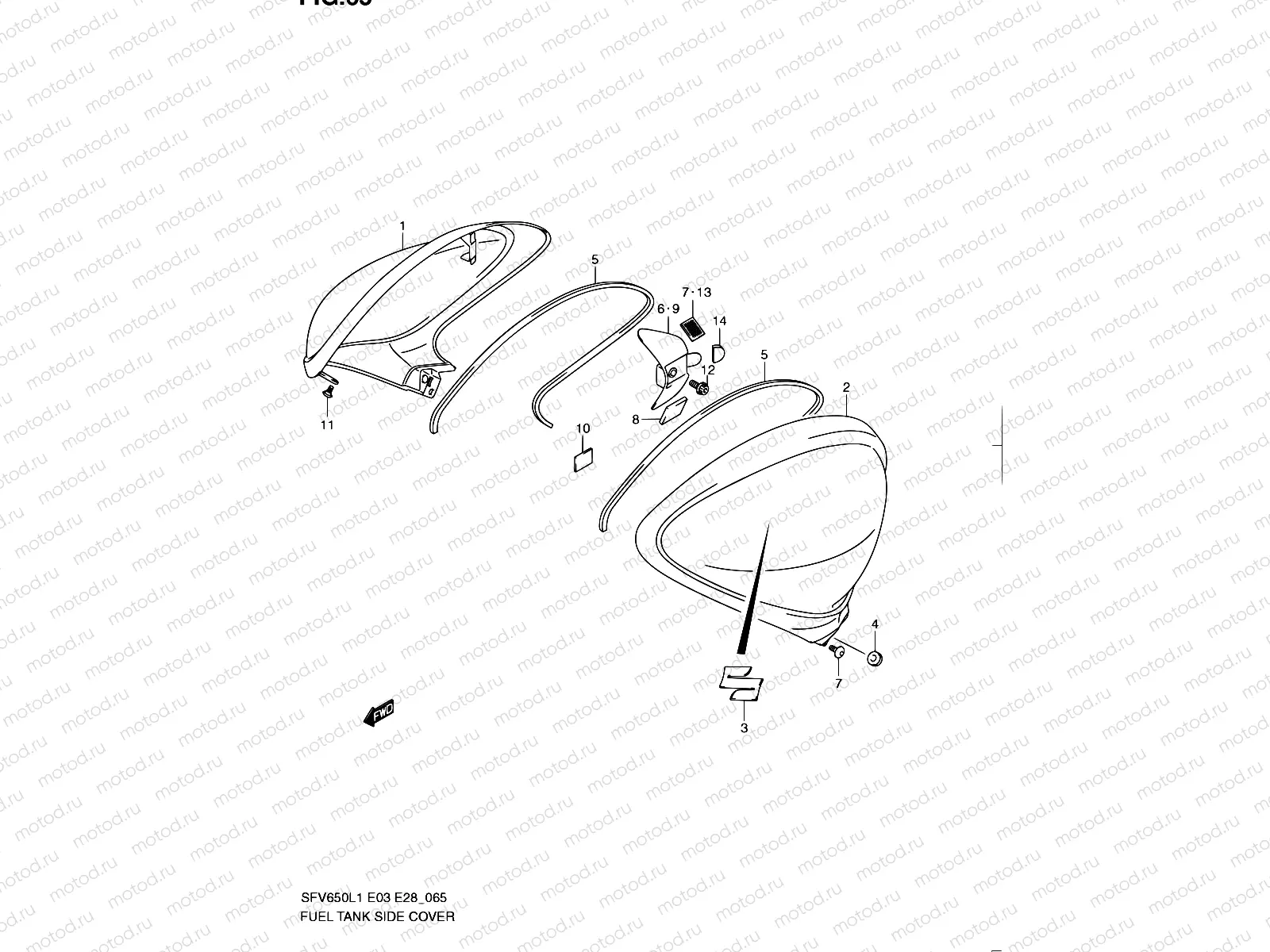 65 - FUEL TANK SIDE COVER