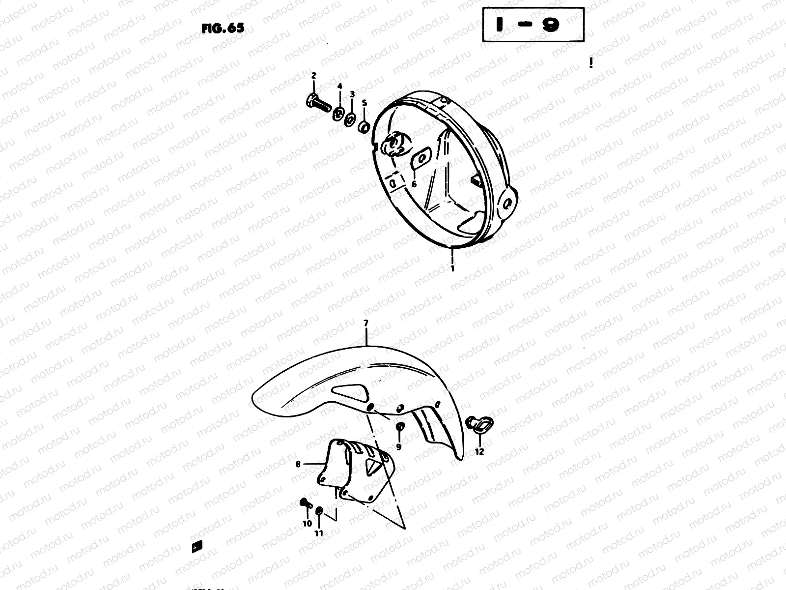 65 - HEADLAMP HOUSING - FRONT FENDER