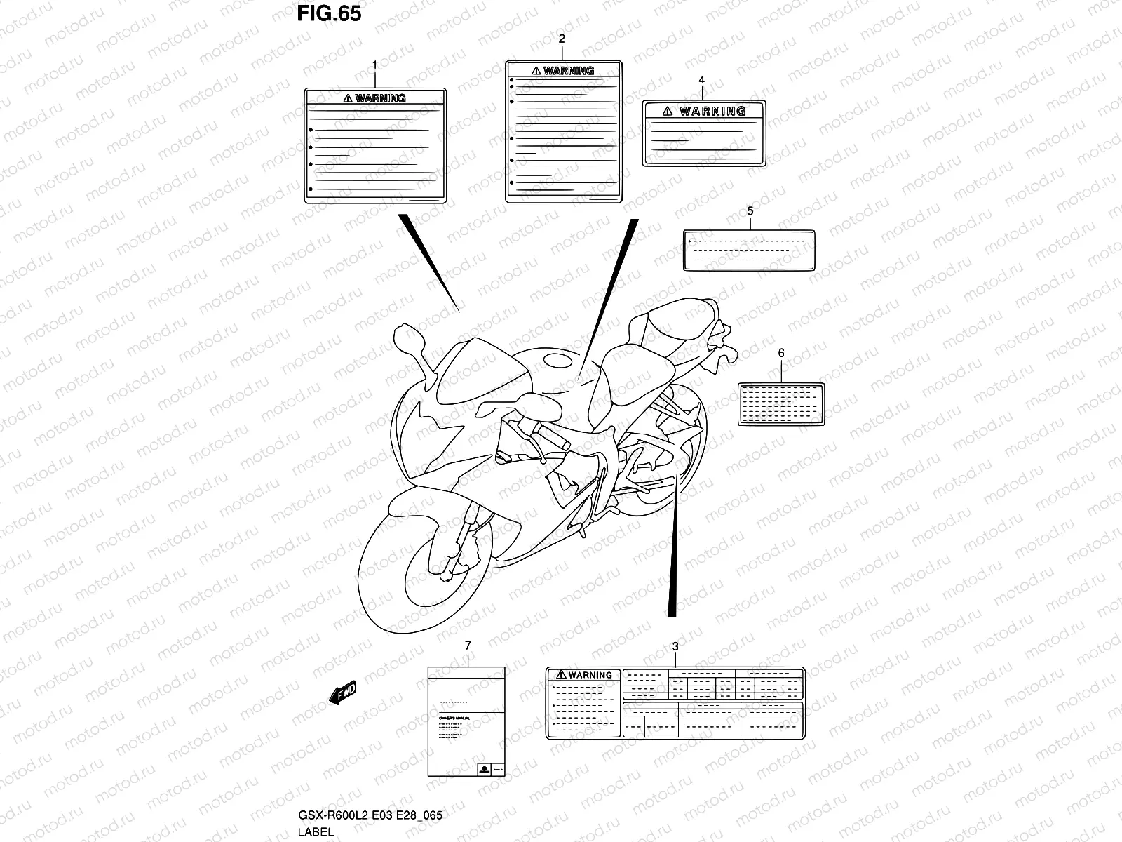 65 - LABEL (GSX-R600L2 E03)