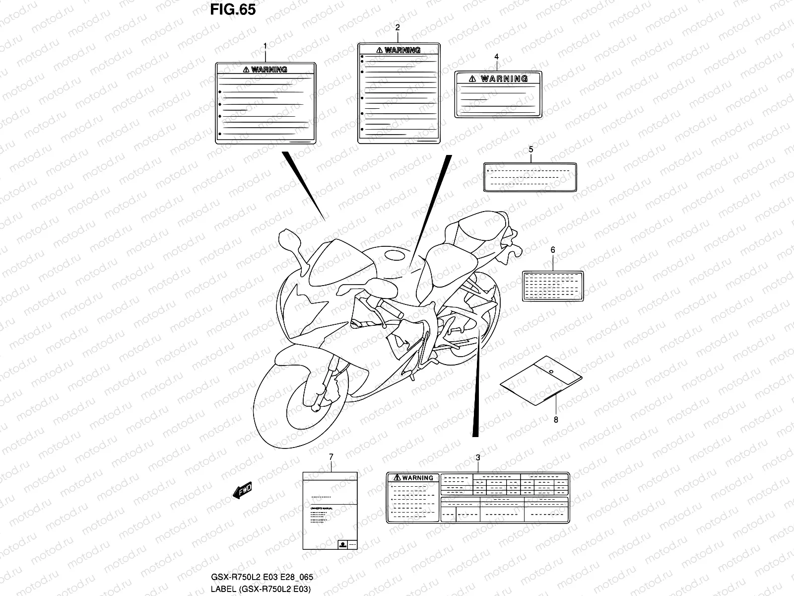 65 - LABEL (GSX-R750L2 E03)