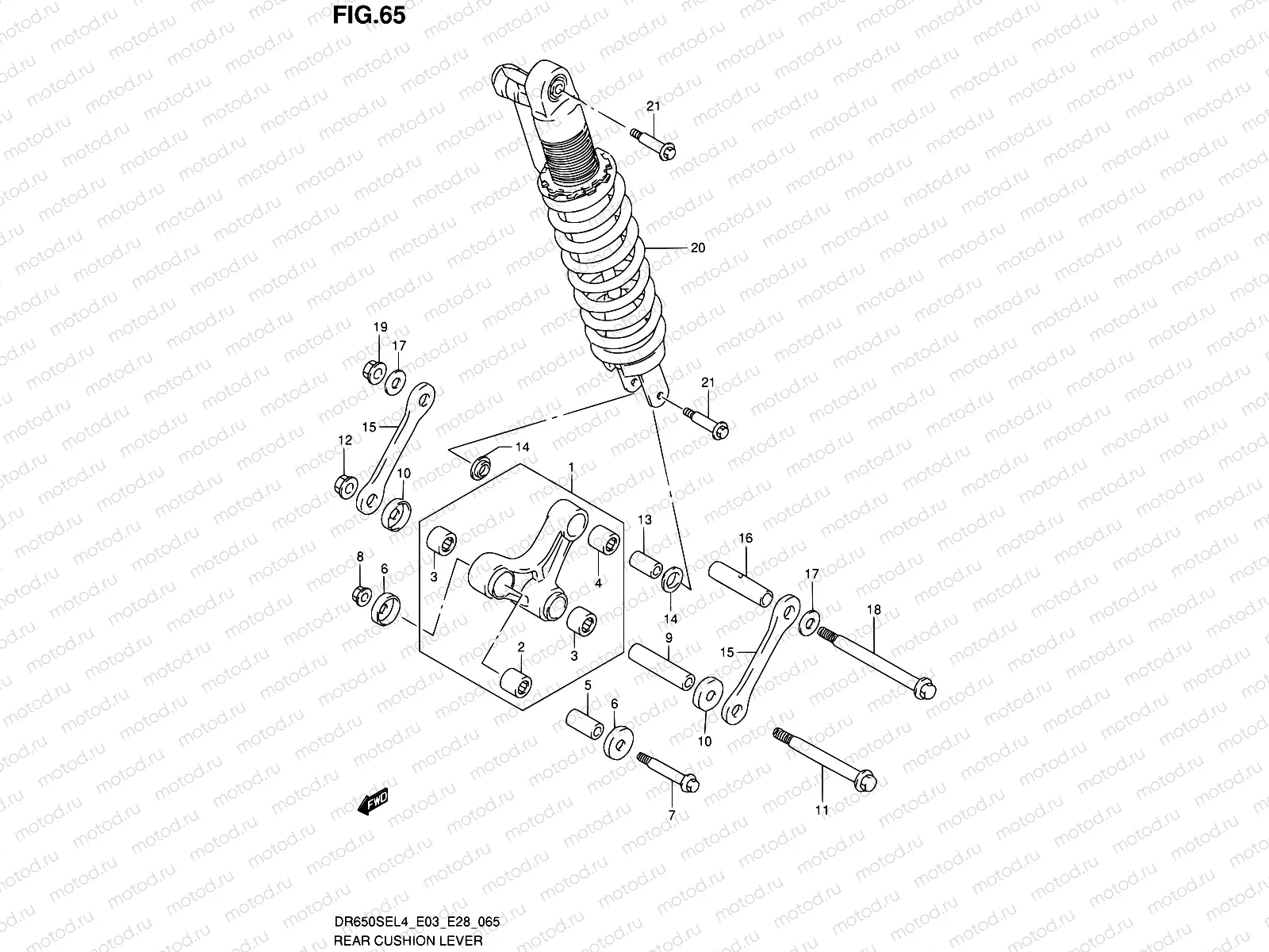 65 - REAR CUSHION LEVER (DR650SEL4 E33)