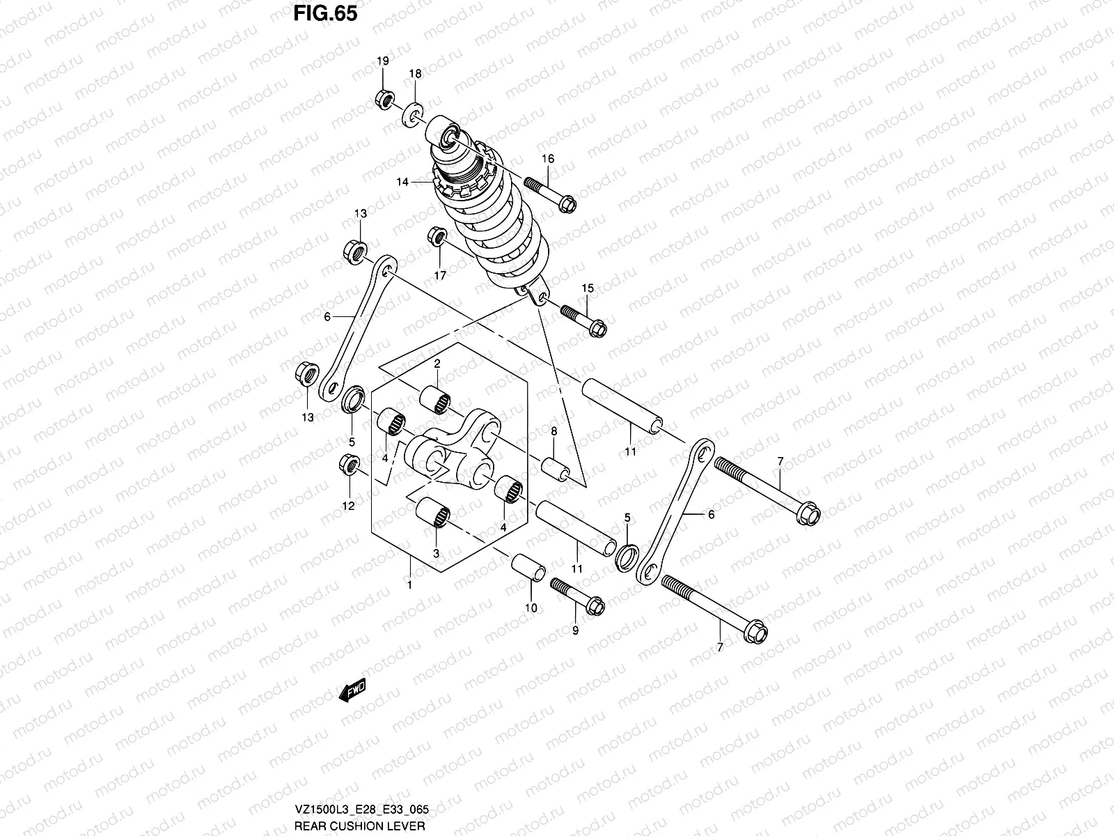 65 - REAR CUSHION LEVER (VZ1500L3 E28)