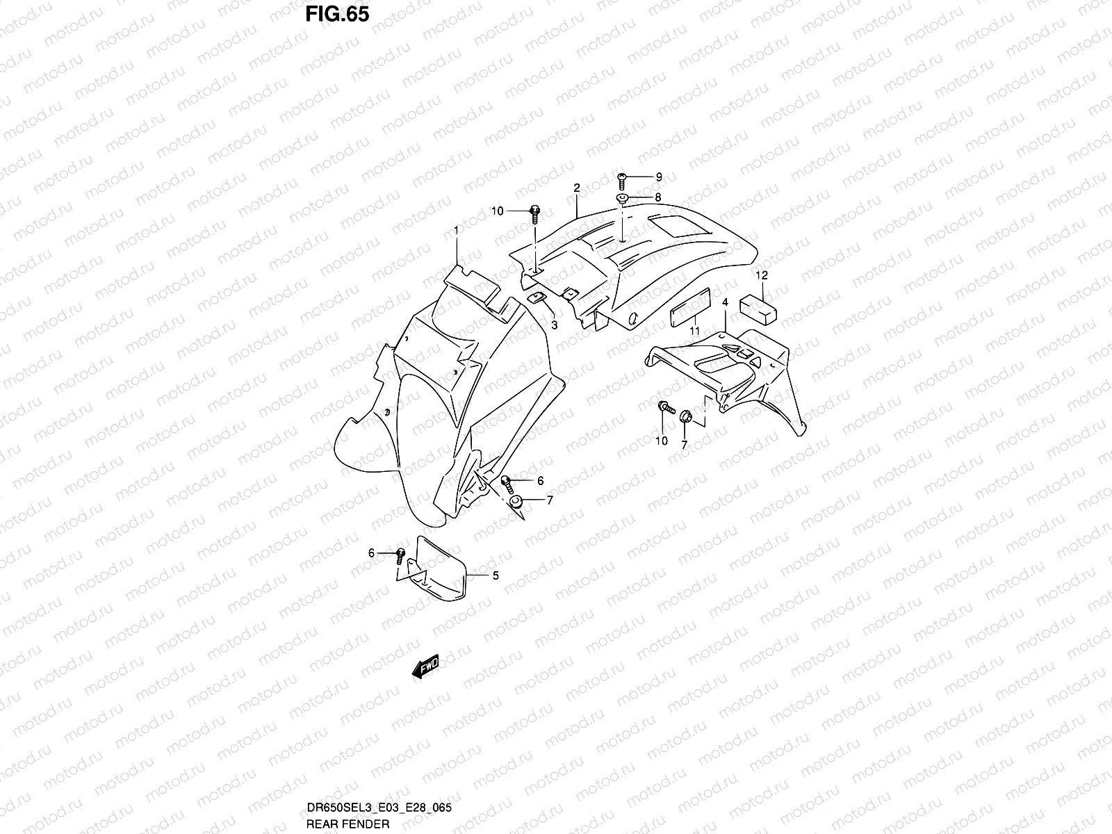 65 - REAR FENDER (DR650SEL3 E28)
