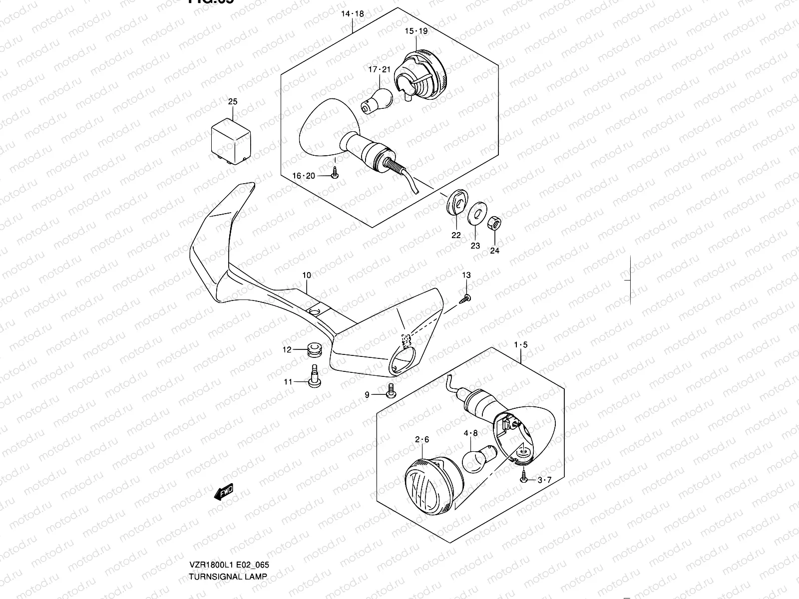 65 - TURNSIGNAL LAMP (VZR1800ZUFL1 E19)