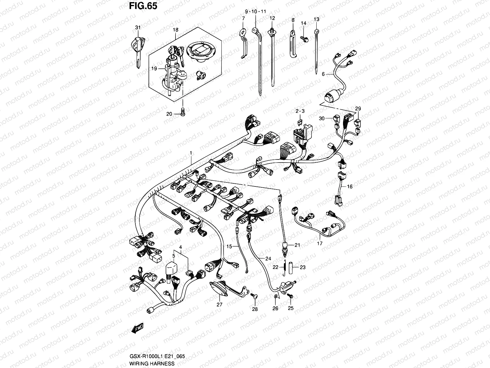 65 - WIRING HARNESS (GSX-R1000L1 E51)