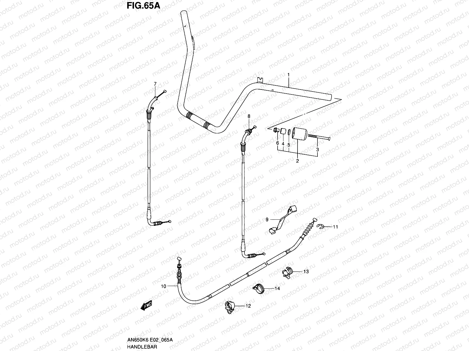 65A - HANDLEBAR (MODEL K9/L0)