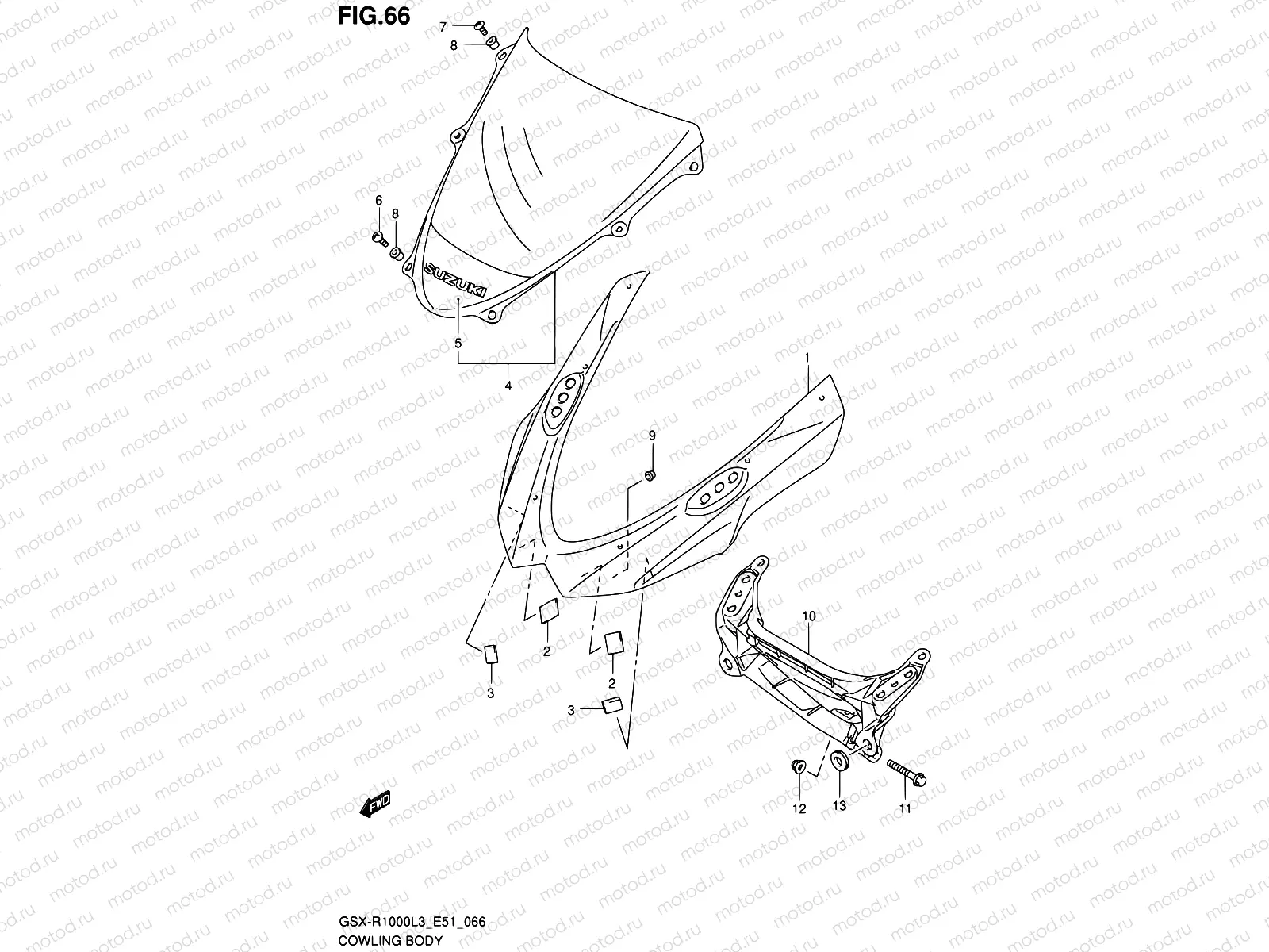 66 - COWLING BODY (GSX-R1000L3 E51)