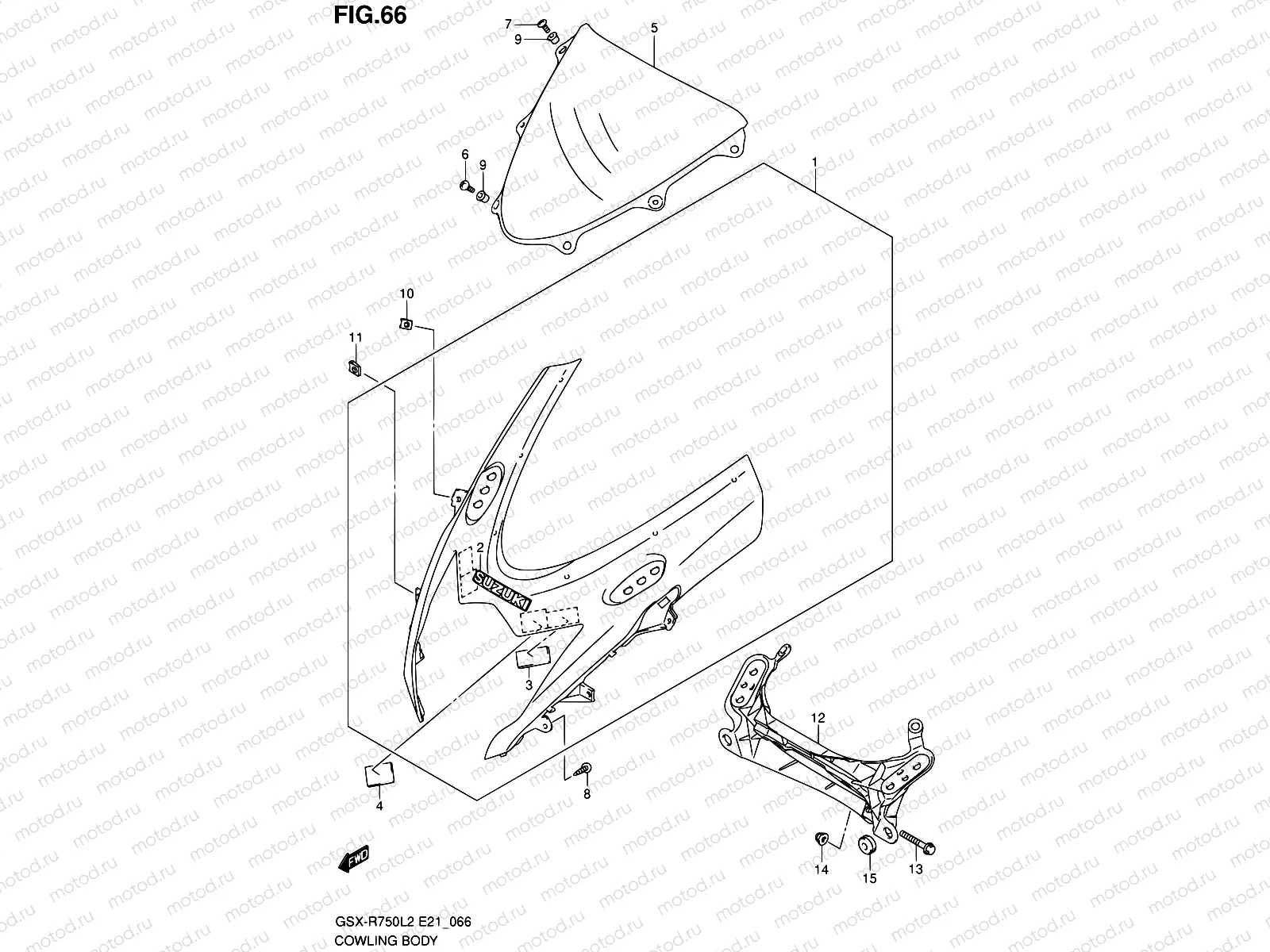 66 - COWLING BODY (GSX-R750L2 E21)