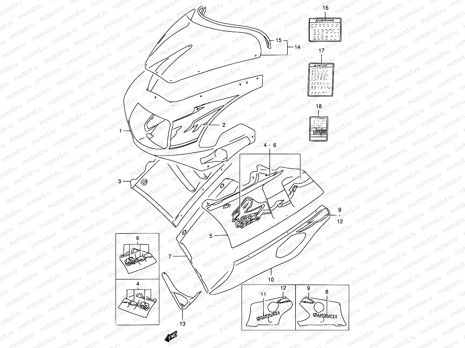 66 - COWLING BODY (MODEL R M18)