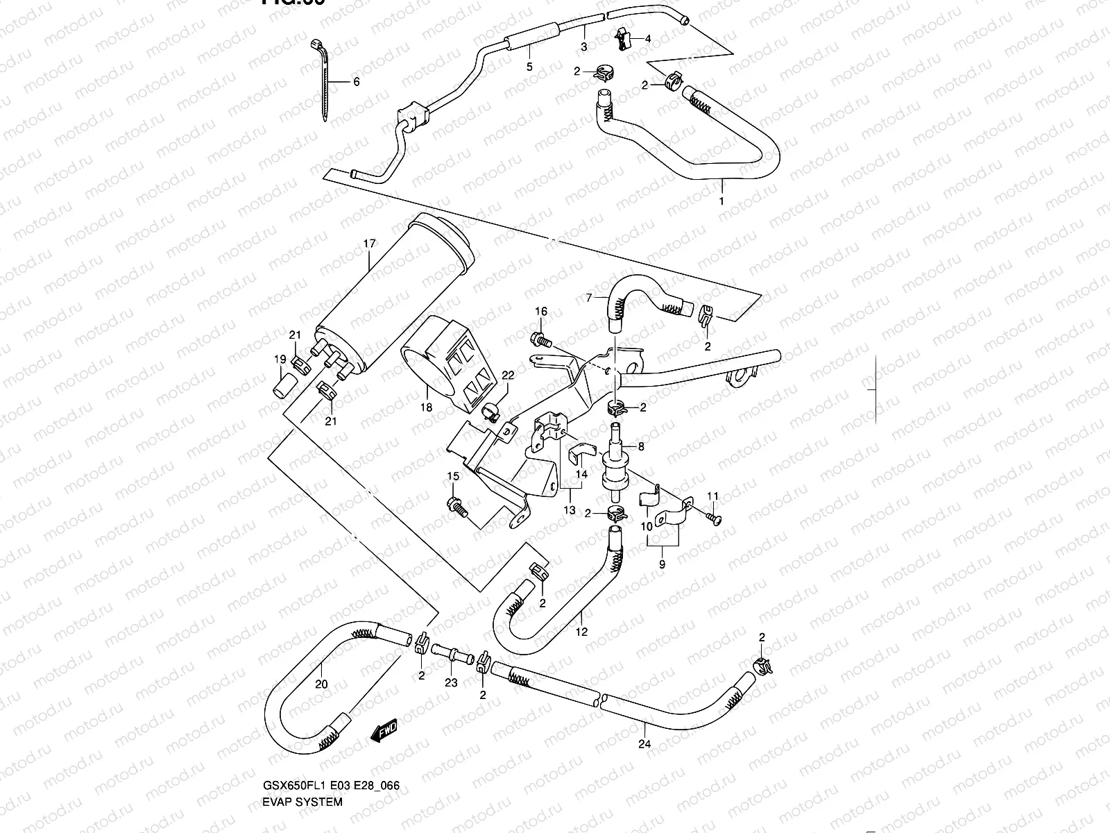 66 - EVAP SYSTEM (GSX650FL1 E33)