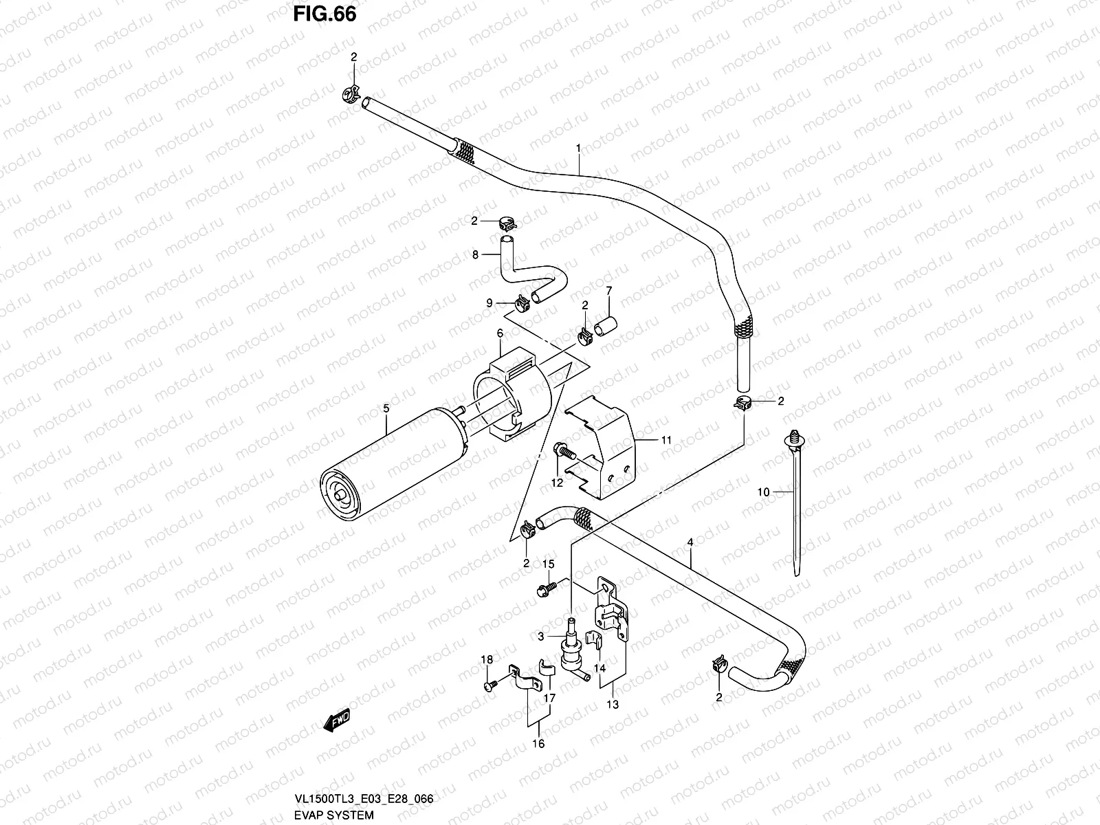 66 - EVAP SYSTEM (VL1500TL3 E33)