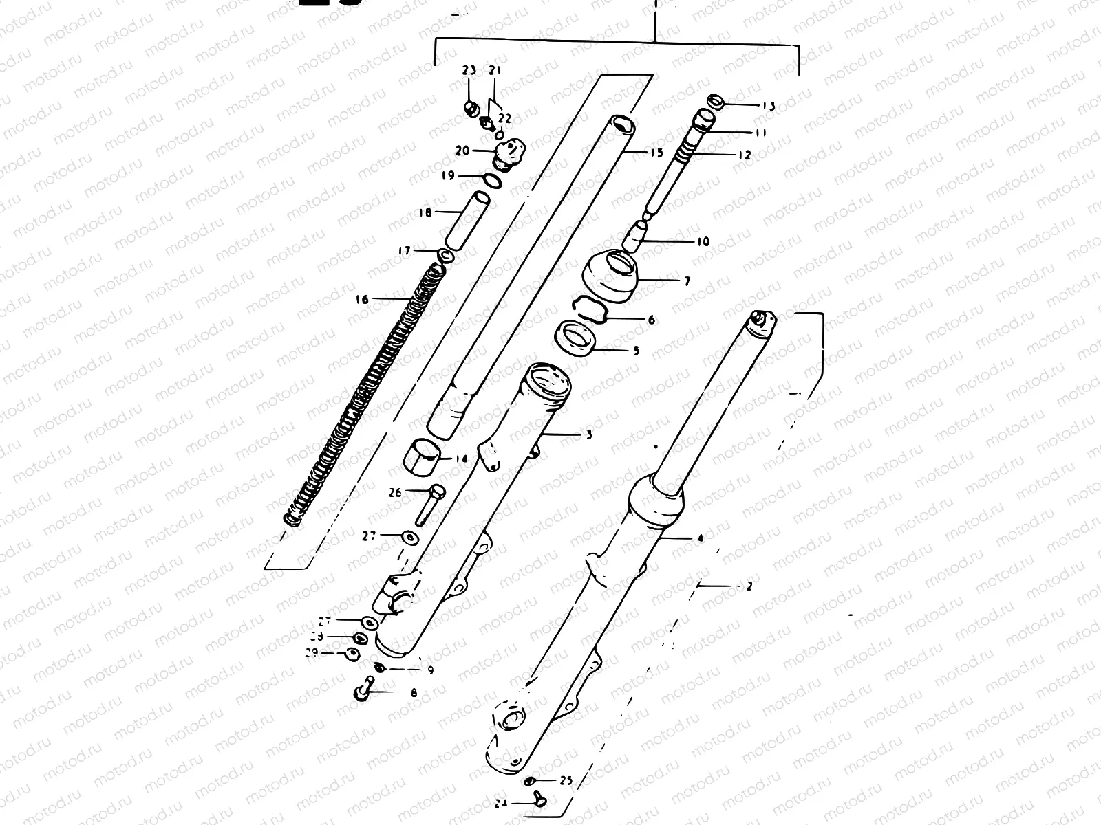 66 - FRONT FORK (GSX1100T ~F.NO.100130)