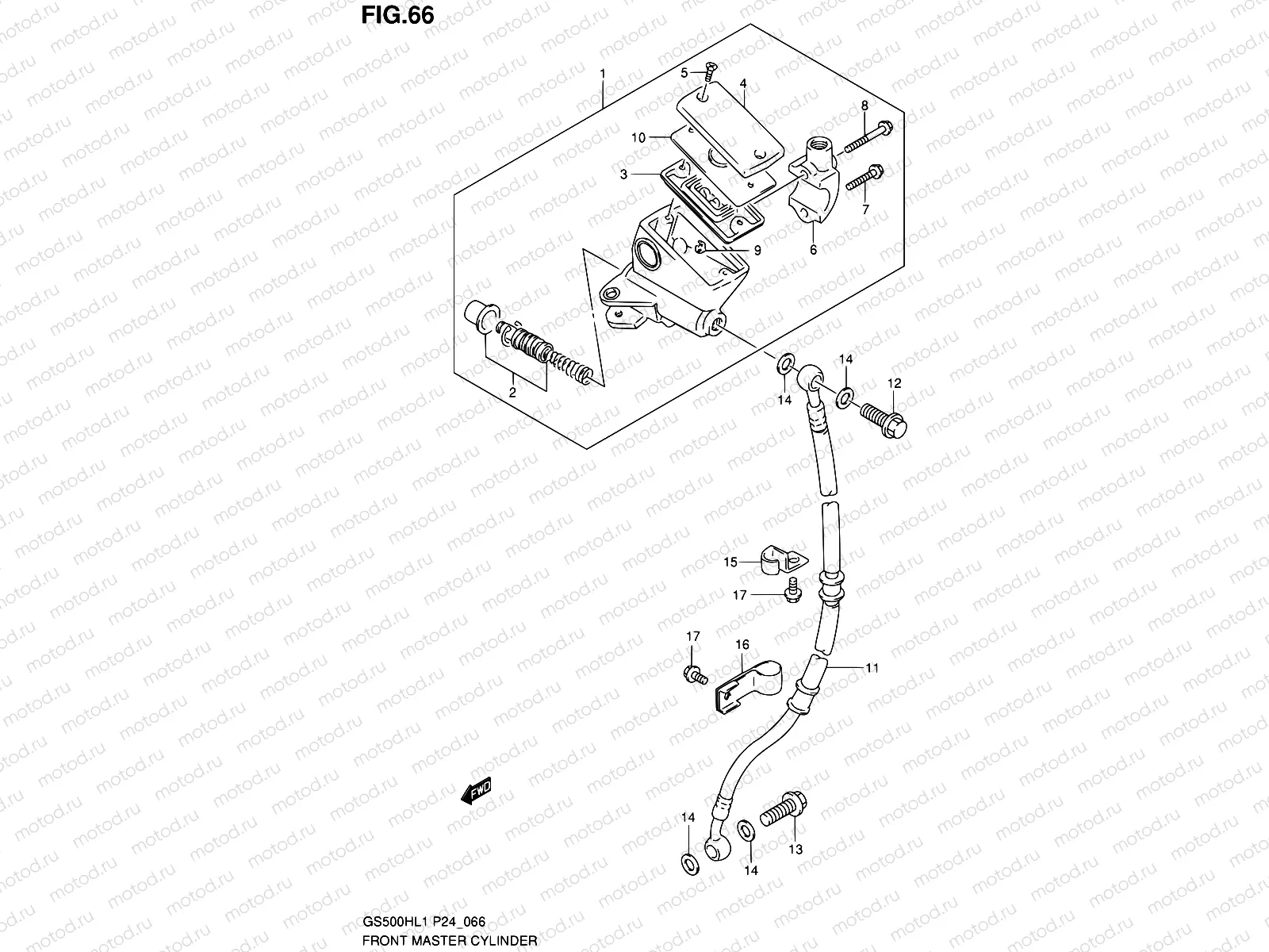 66 - FRONT MASTER CYLINDER (GS500H)
