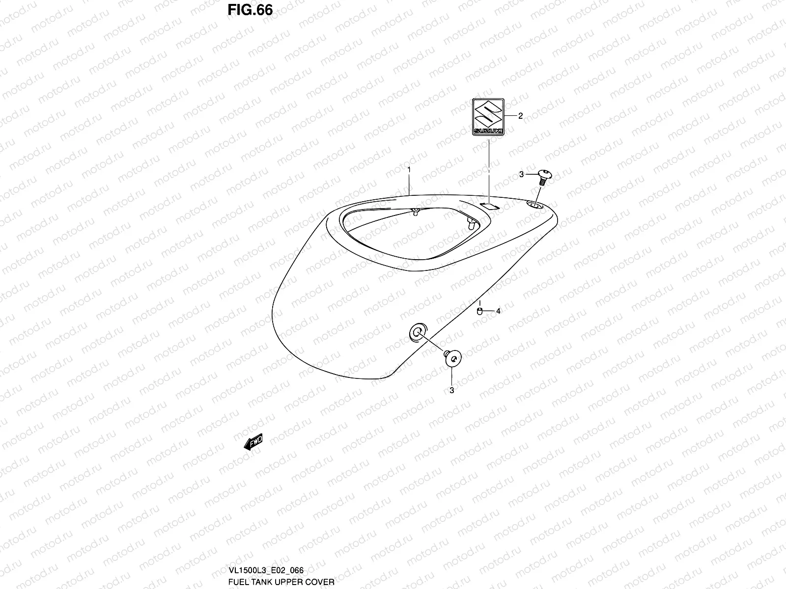 66 - FUEL TANK UPPER COVER (VL1500L3 E02)