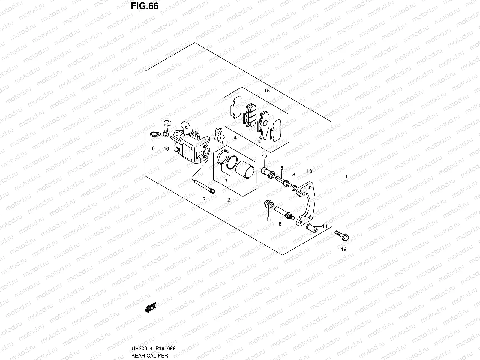 66 - REAR BRAKE HOSE (UH200L4 P19)