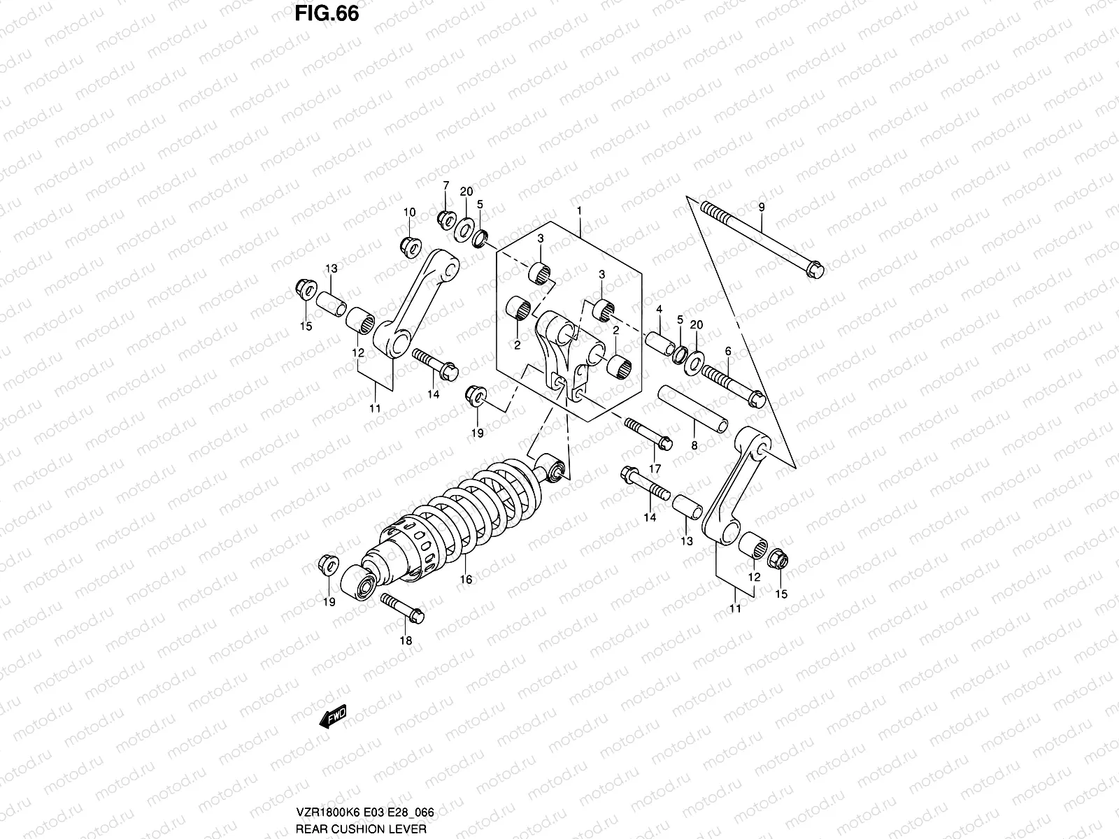 66 - REAR CUSHION LEVER
