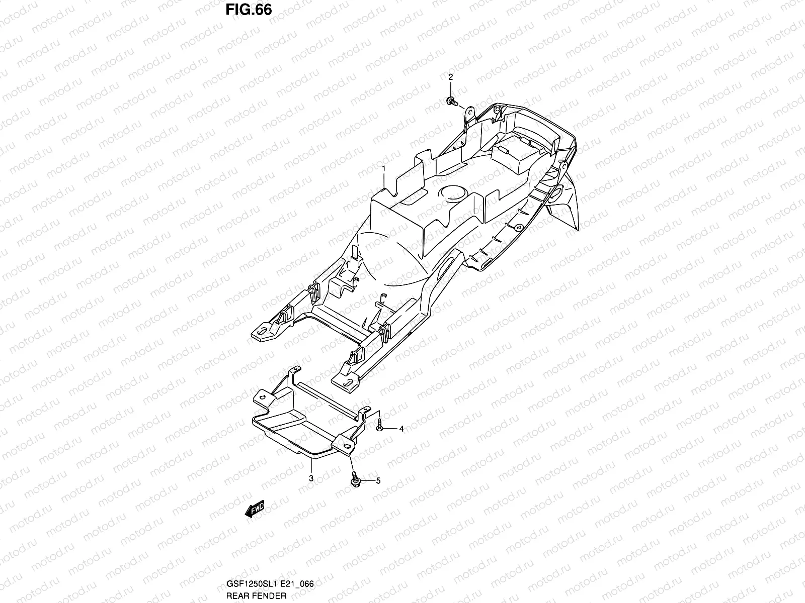 66 - REAR FENDER (GSF1250SL1 E21)