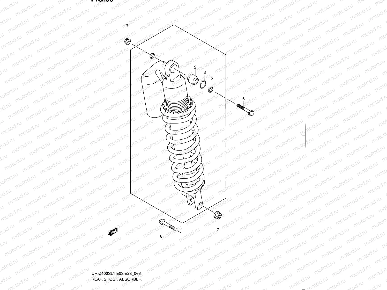 66 - REAR SHOCK ABSORBER (DR-Z400SL1 E03)