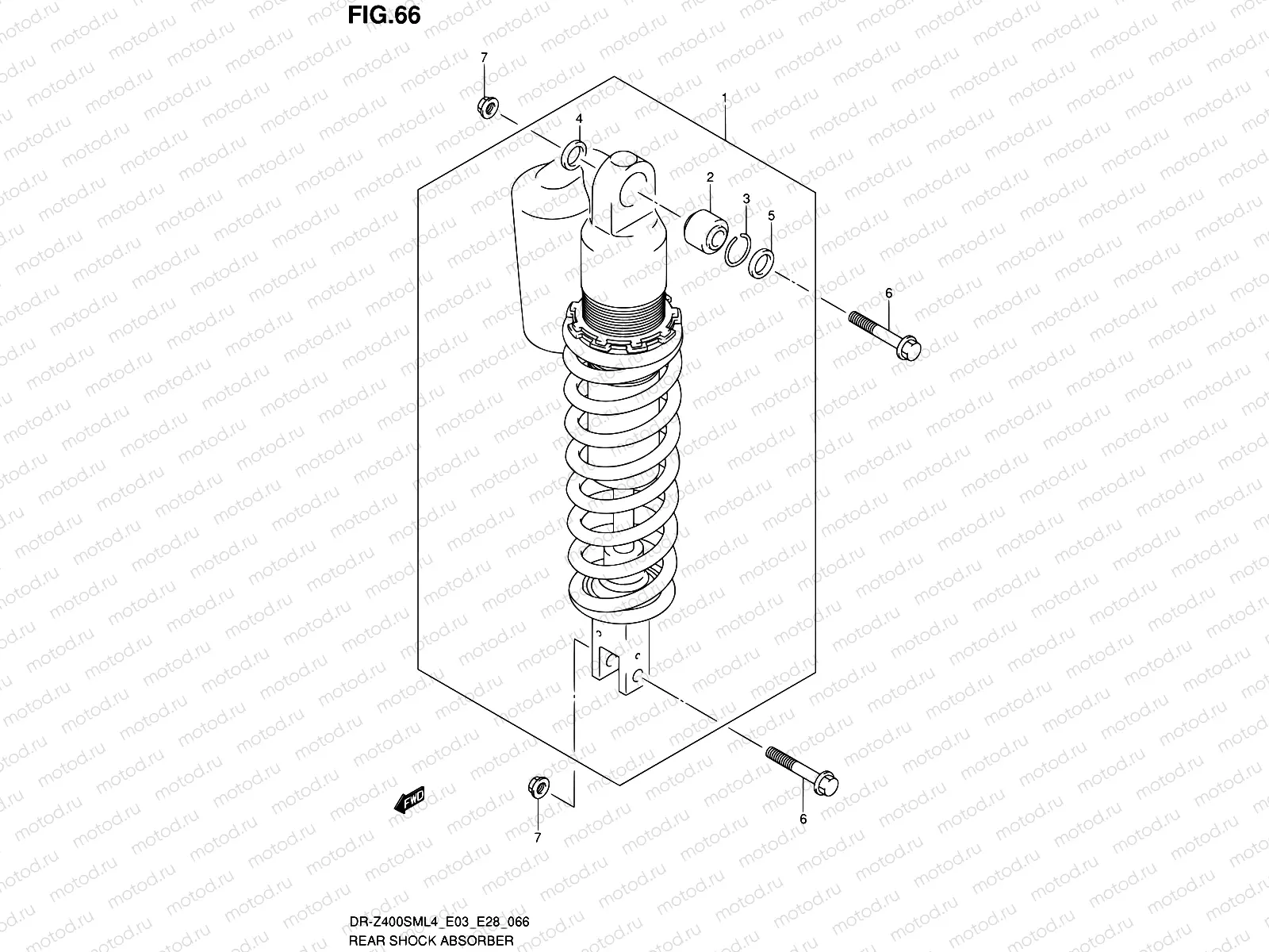66 - REAR SHOCK ABSORBER (DR-Z400SML4 E28)
