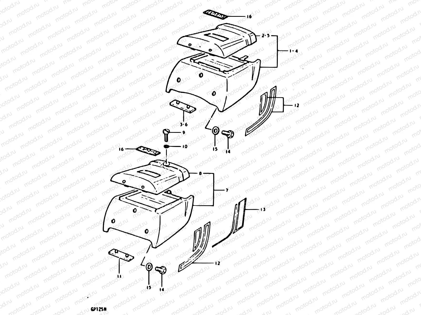 66 - SEAT TAIL COVER (GP125N, GP125UN)