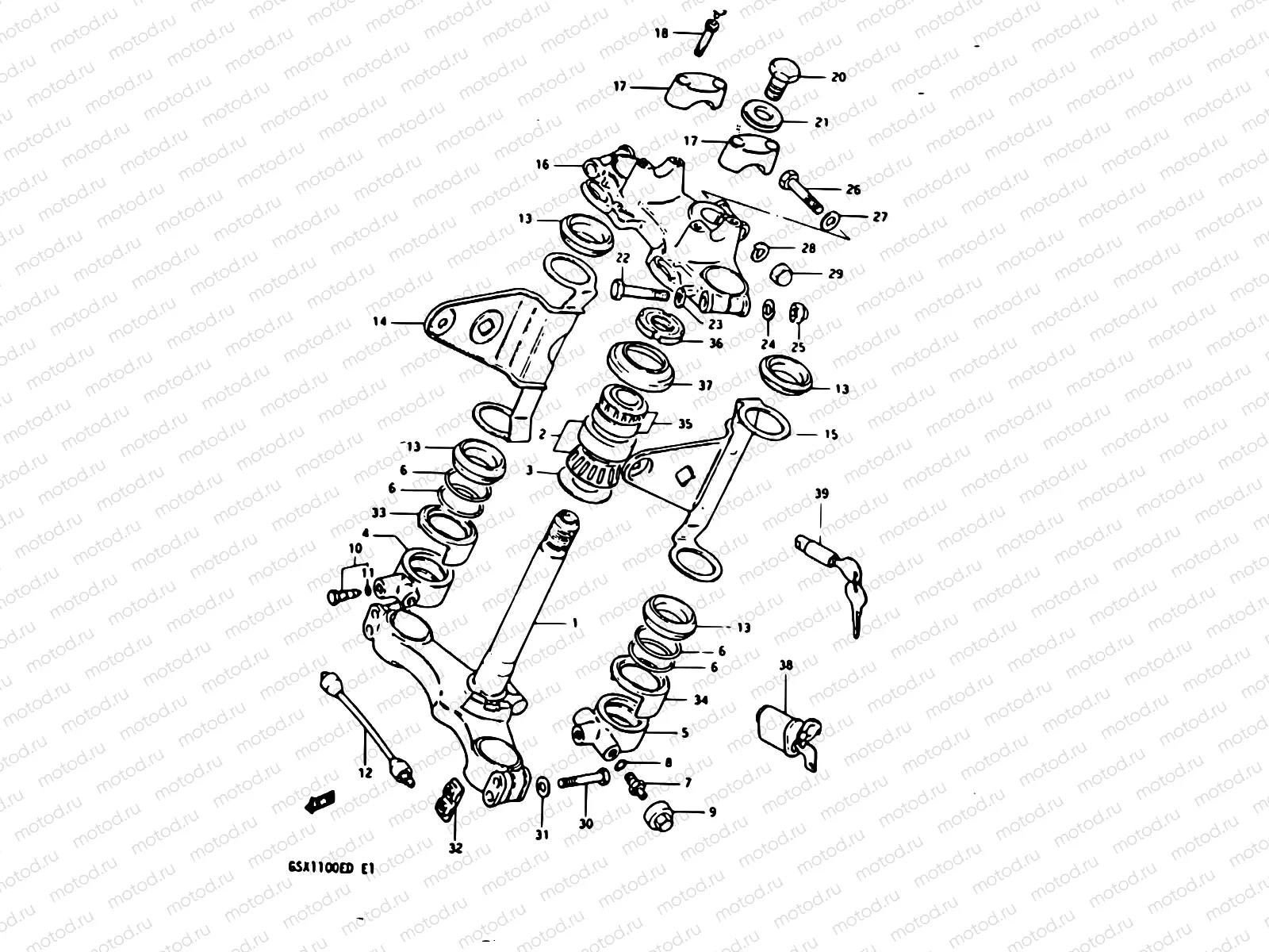 66 - STEERING STEM (GSX1100EZ)