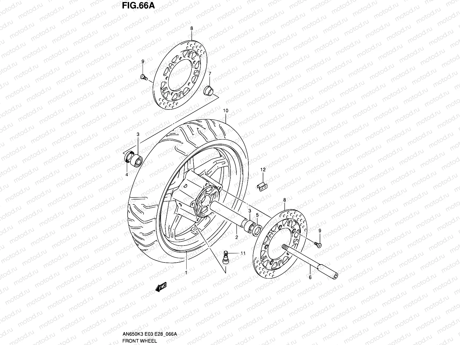 66A - FRONT WHEEL (AN650K4/K5)