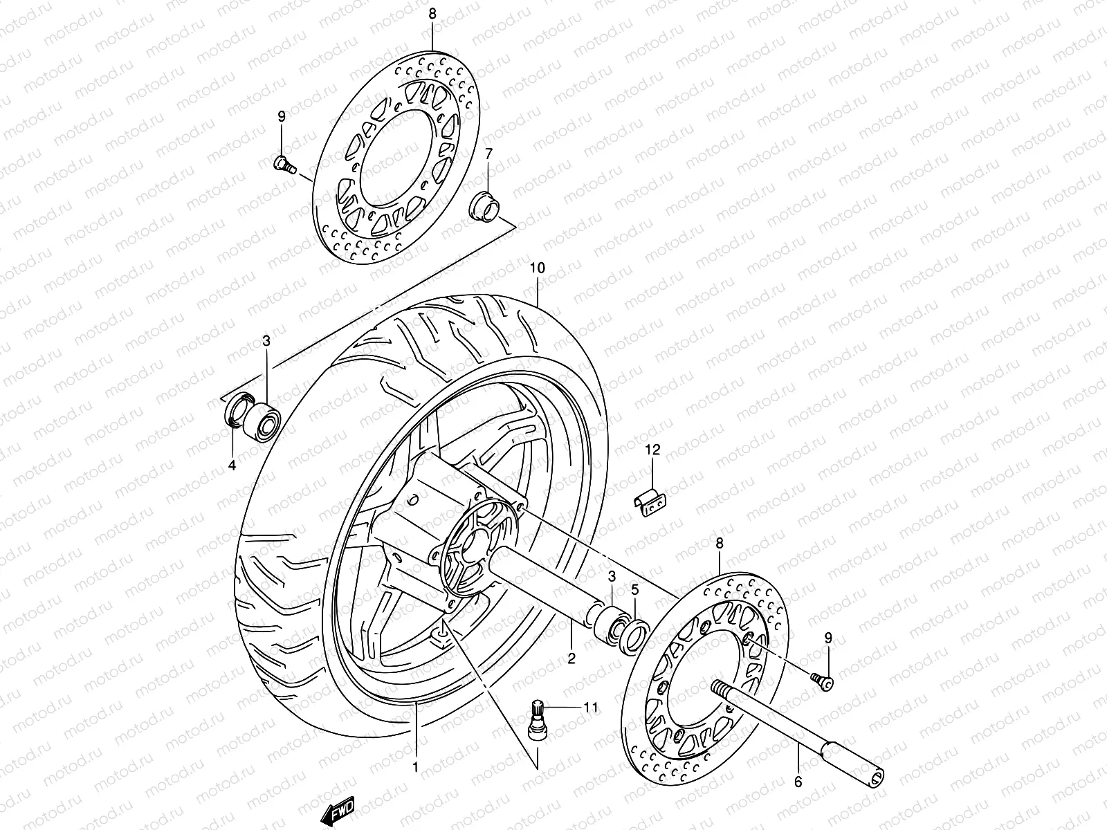 66A - FRONT WHEEL (AN650K4/K5)