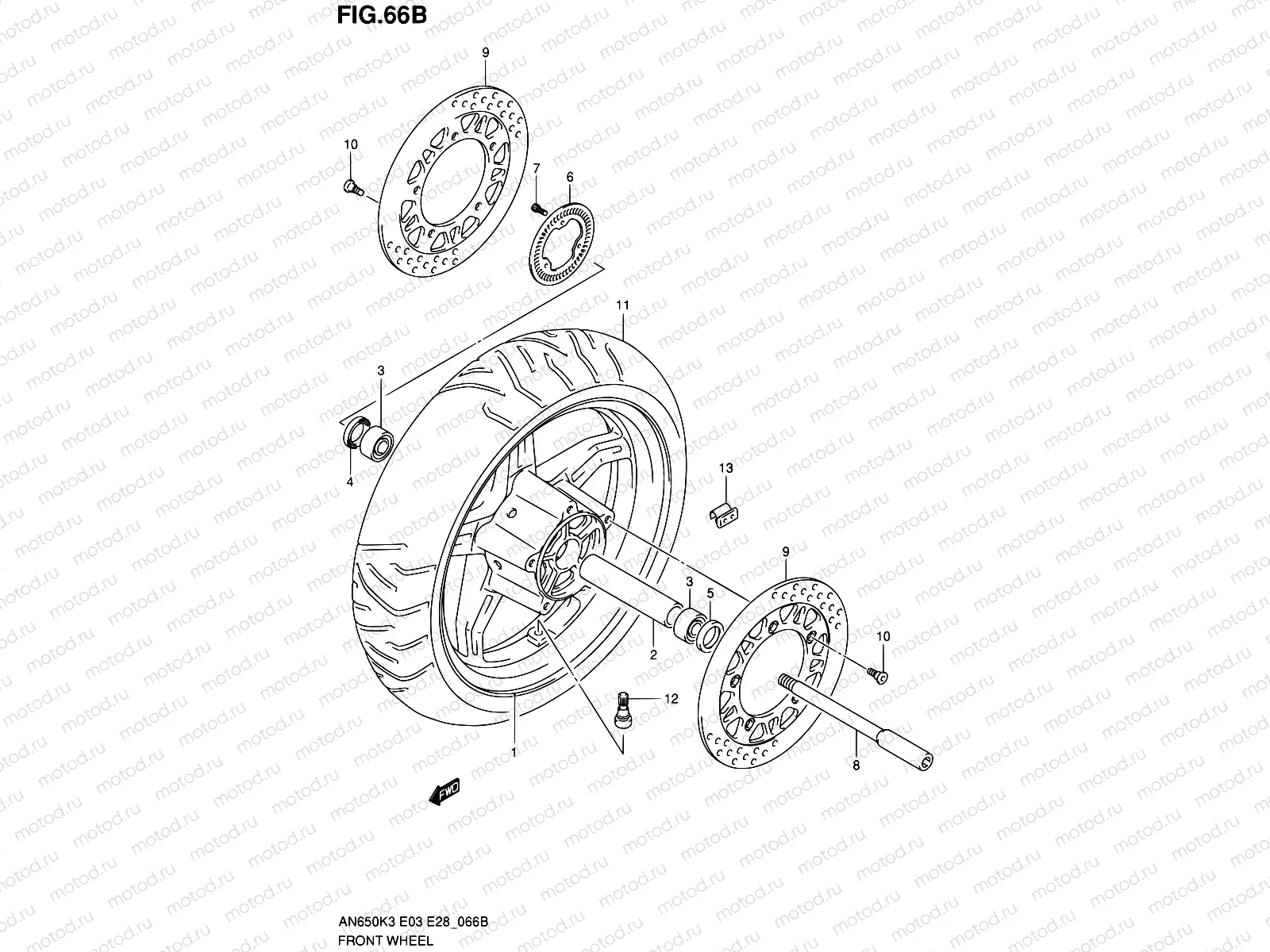 66B - FRONT WHEEL (AN650AK5)