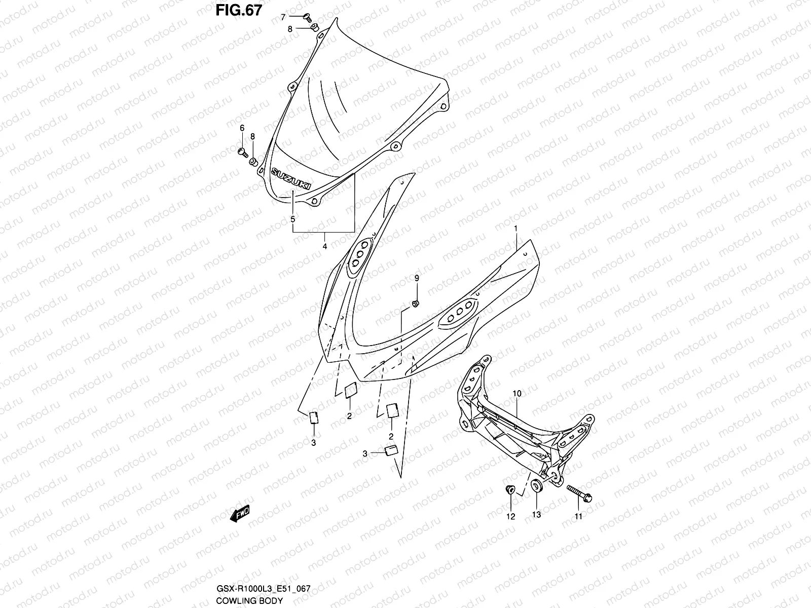 67 - COWLING BODY (GSX-R1000ZL3 E51)