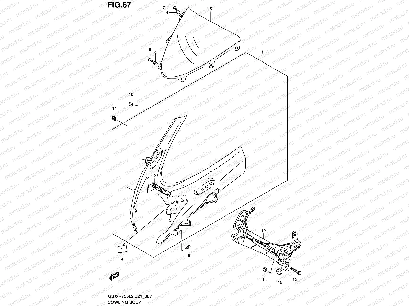 67 - COWLING BODY (GSX-R750L2 E24)