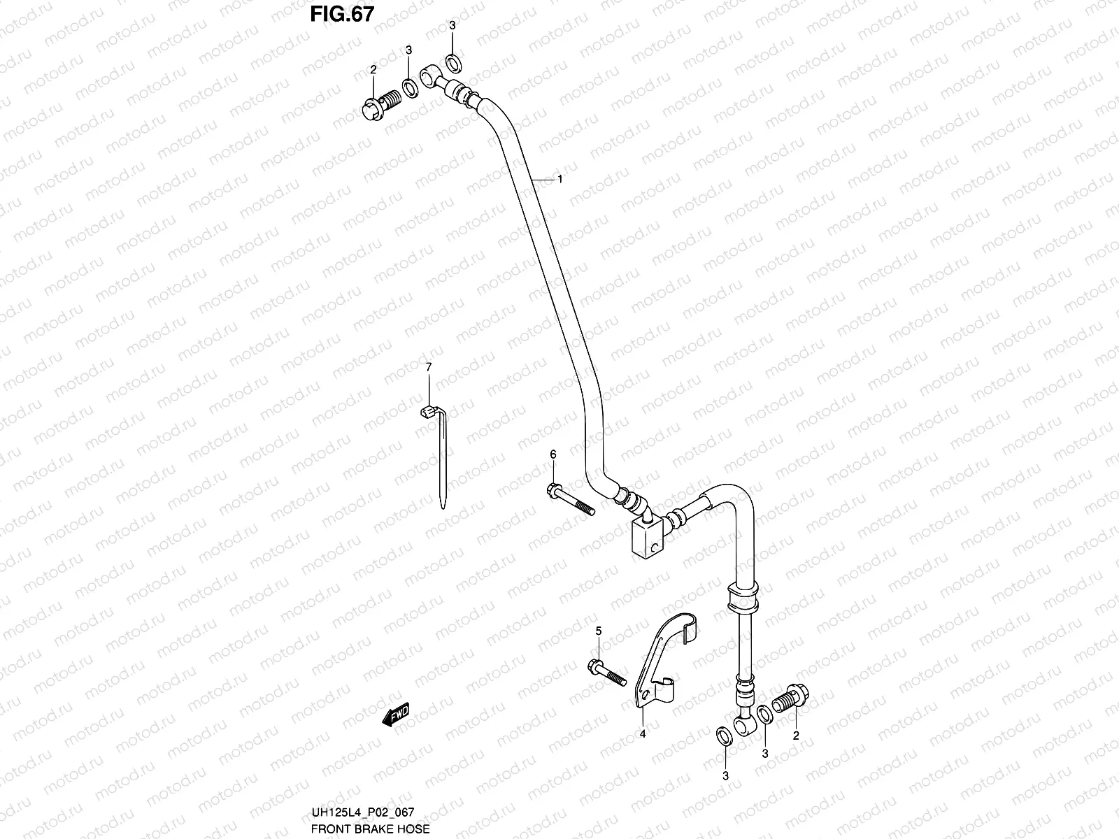 67 - FRONT BRAKE HOSE (UH125L4 P02)