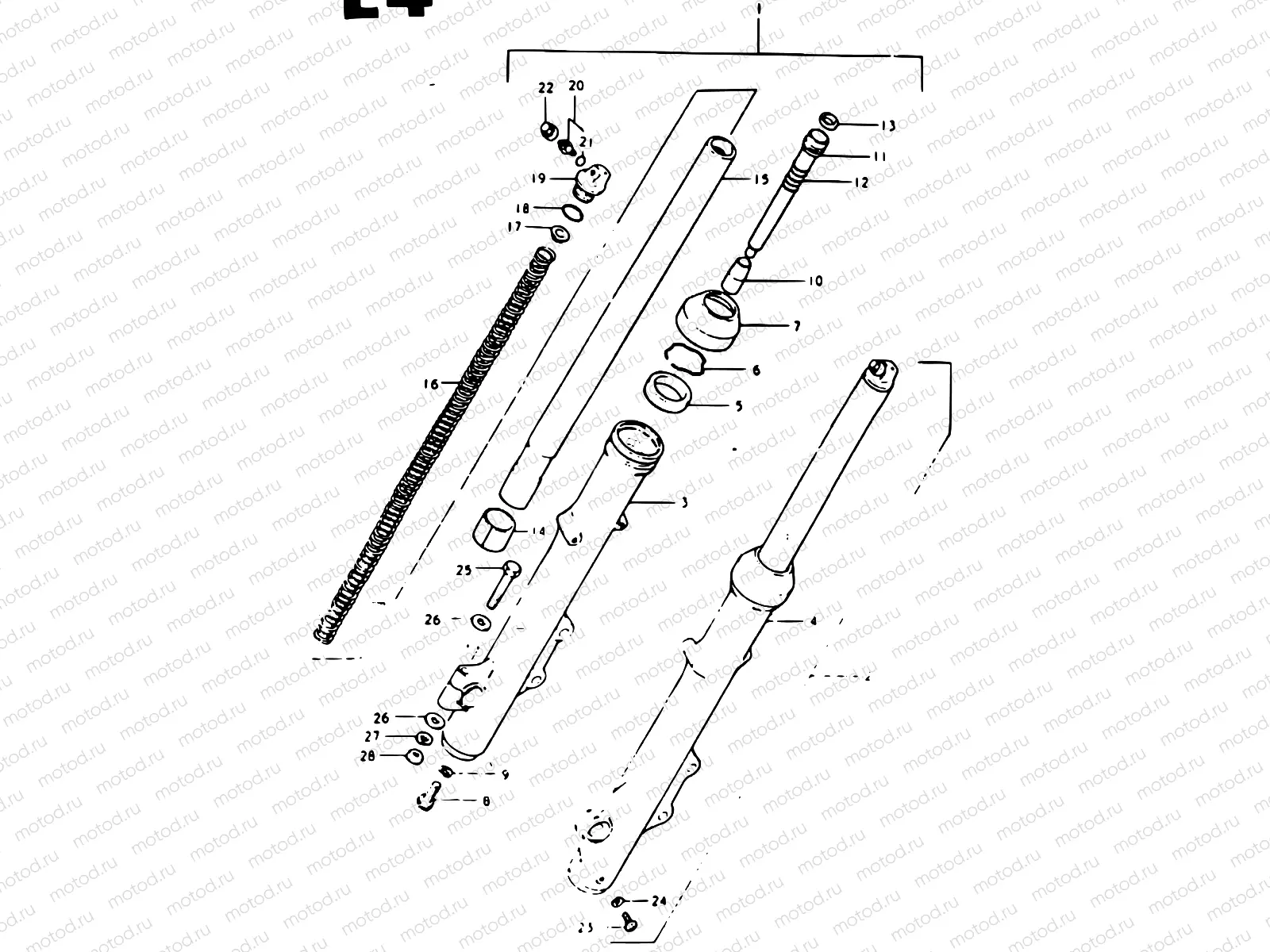 67 - FRONT FORK (GSX1100T F.NO. 100131~/GSX1100X)