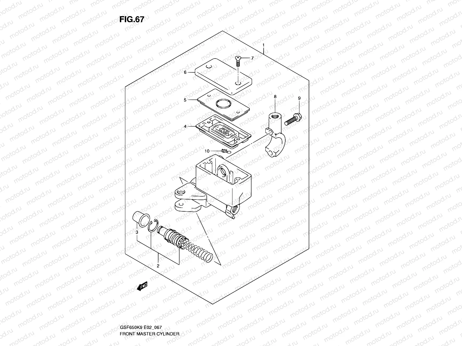 67 - FRONT MASTER CYLINDER (GSF650K9/AK9/UK9/UAK9/L0/AL0/UL0/UAL0)