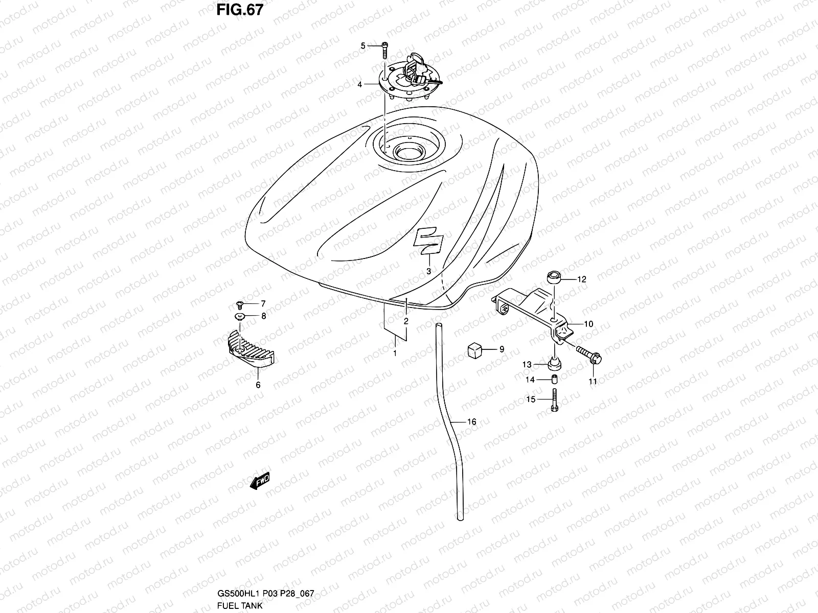 67 - FUEL TANK (GS500FH P33)