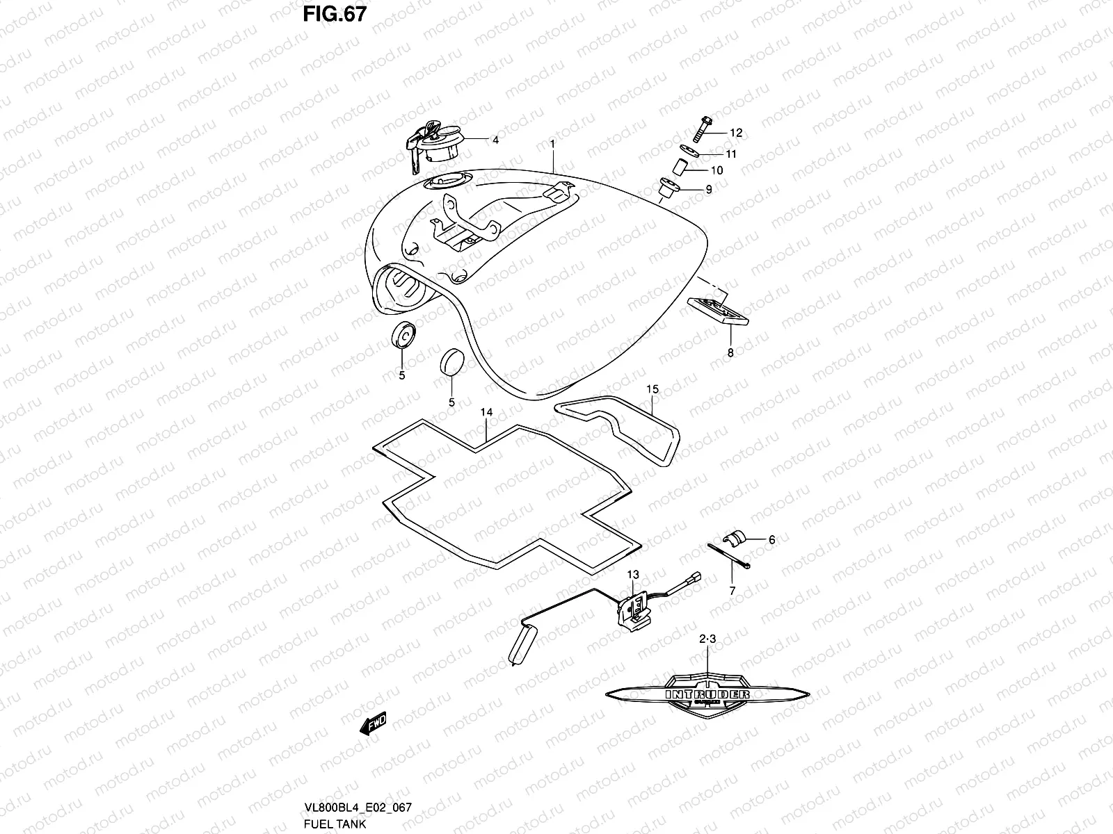 67 - FUEL TANK (VL800BUEL4 E19)