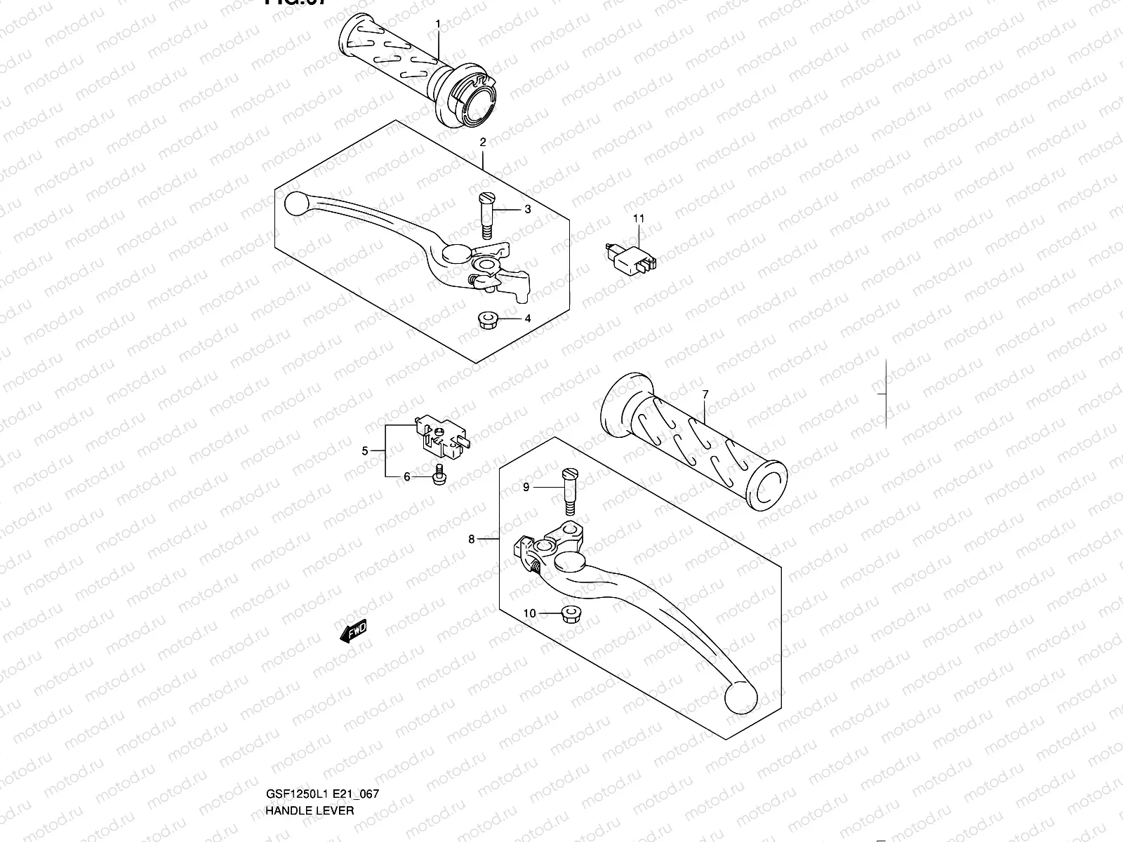 67 - HANDLE LEVER (GSF1250L1 E21)