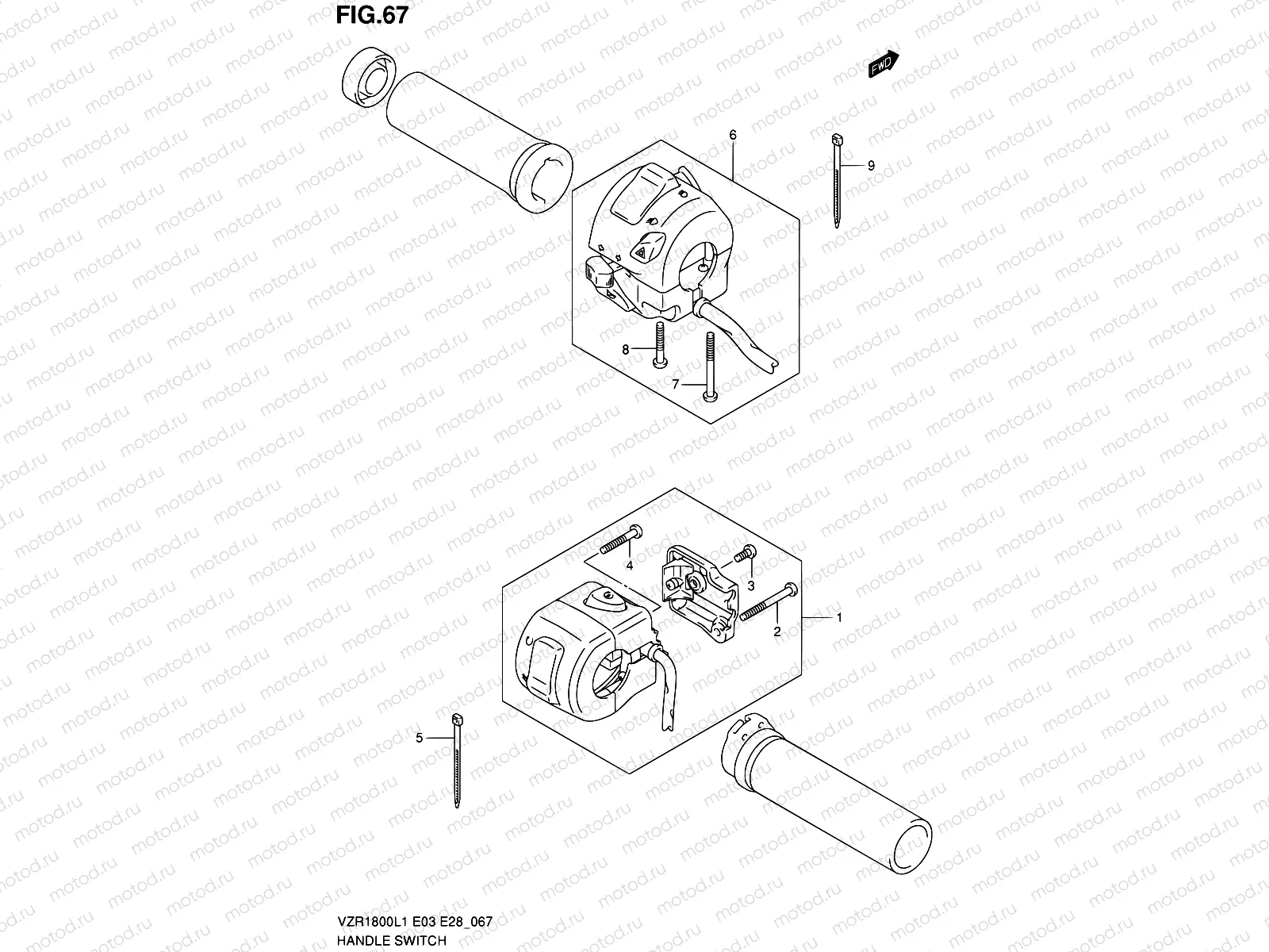 67 - HANDLE SWITCH (VZR1800L1 E28)