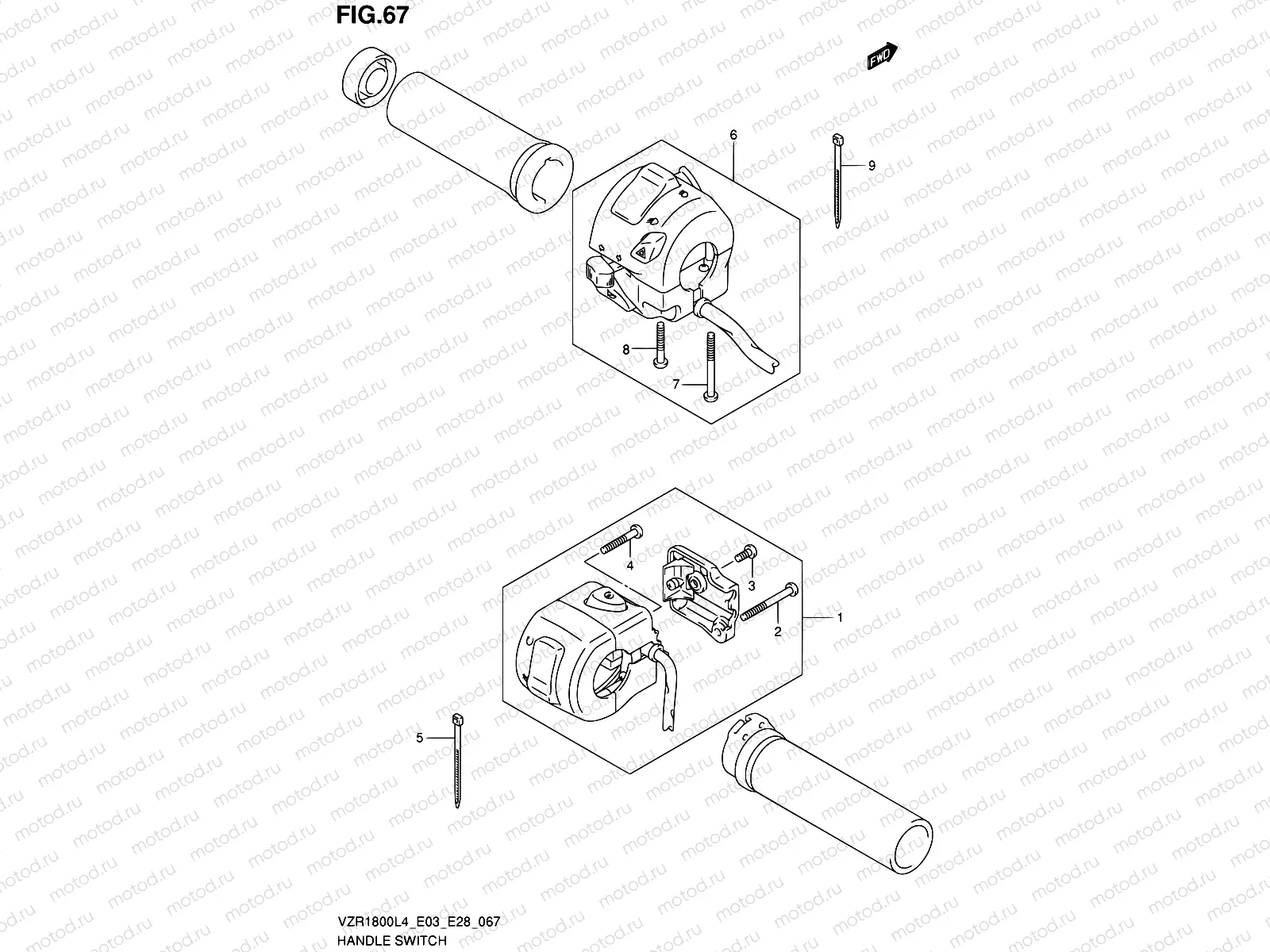 67 - HANDLE SWITCH (VZR1800L4 E28)