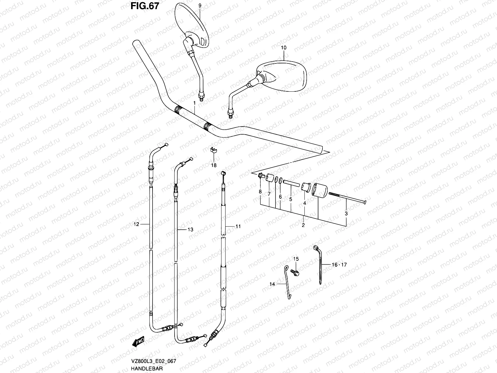 67 - HANDLEBAR (VZ800L3 E24)