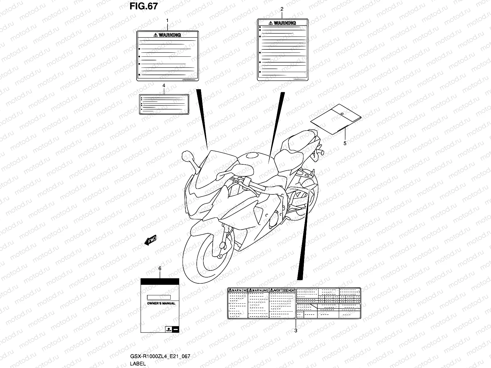 67 - LABEL (GSX-R1000ZUFL4 E21)