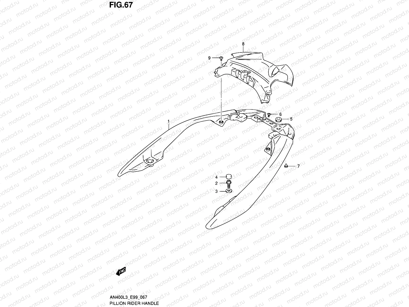 67 - PILLION RIDER HANDLE (AN400L3 E99)