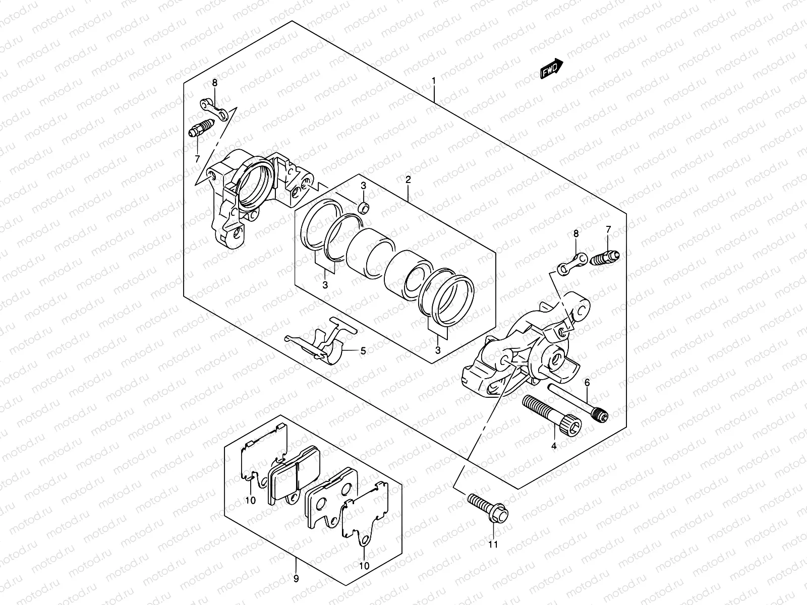 67 - REAR CALIPER (GSF650K5/UK5/SK5/SUK5/K6/UK6/SK6/SUK6)